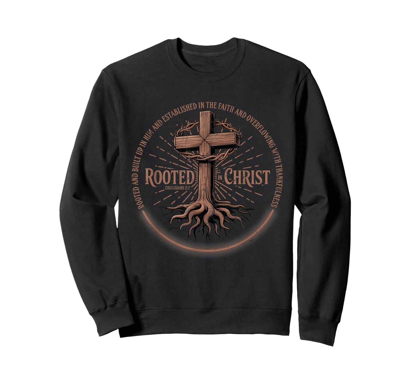 Rooted in Christ Tee, Jesus Tee, Vintage Cross Christian T-Shirt
