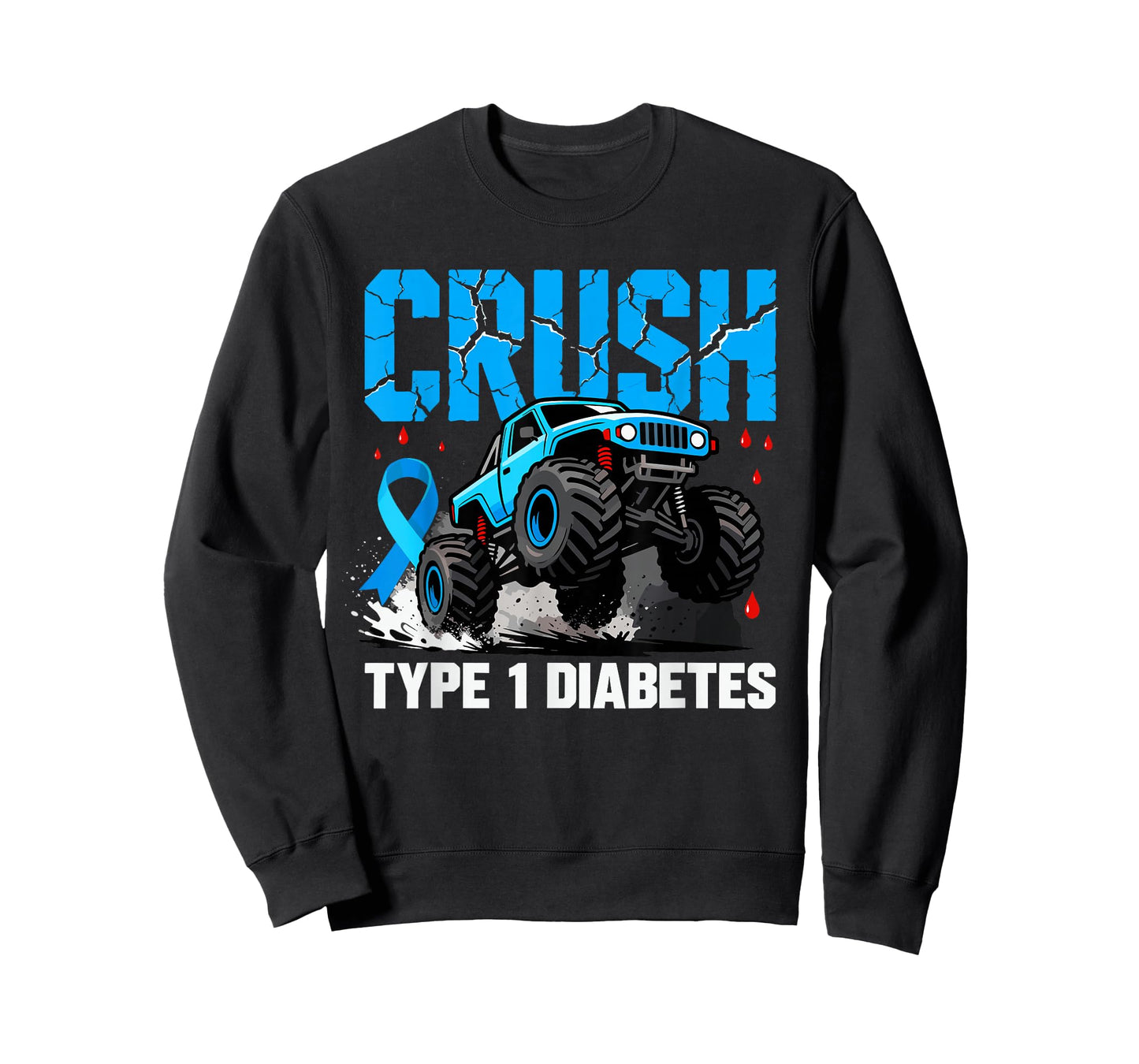 Crush Type 1 Diabetes Awareness Truck T1D Toddler Boys Kids T-Shirt