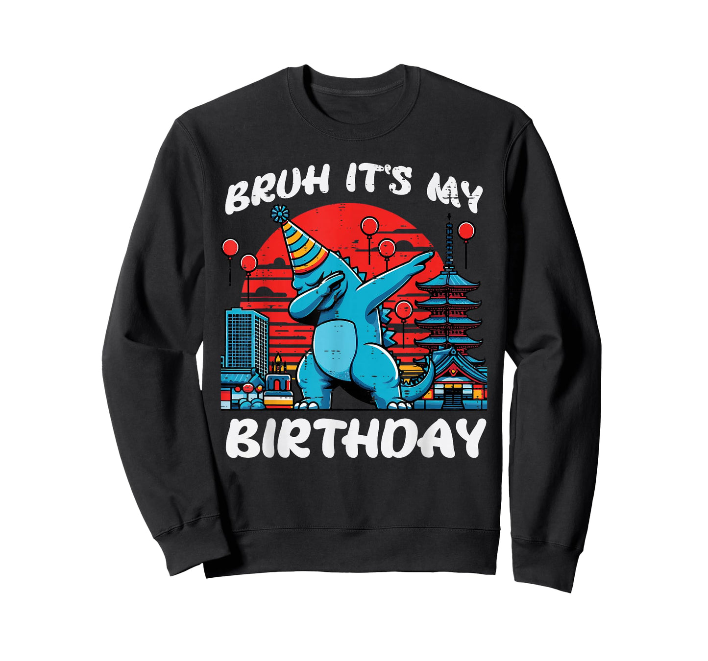 Bruh Its My Birthday Kaiju Dab Bday Party Boys Girls Kids T-Shirt