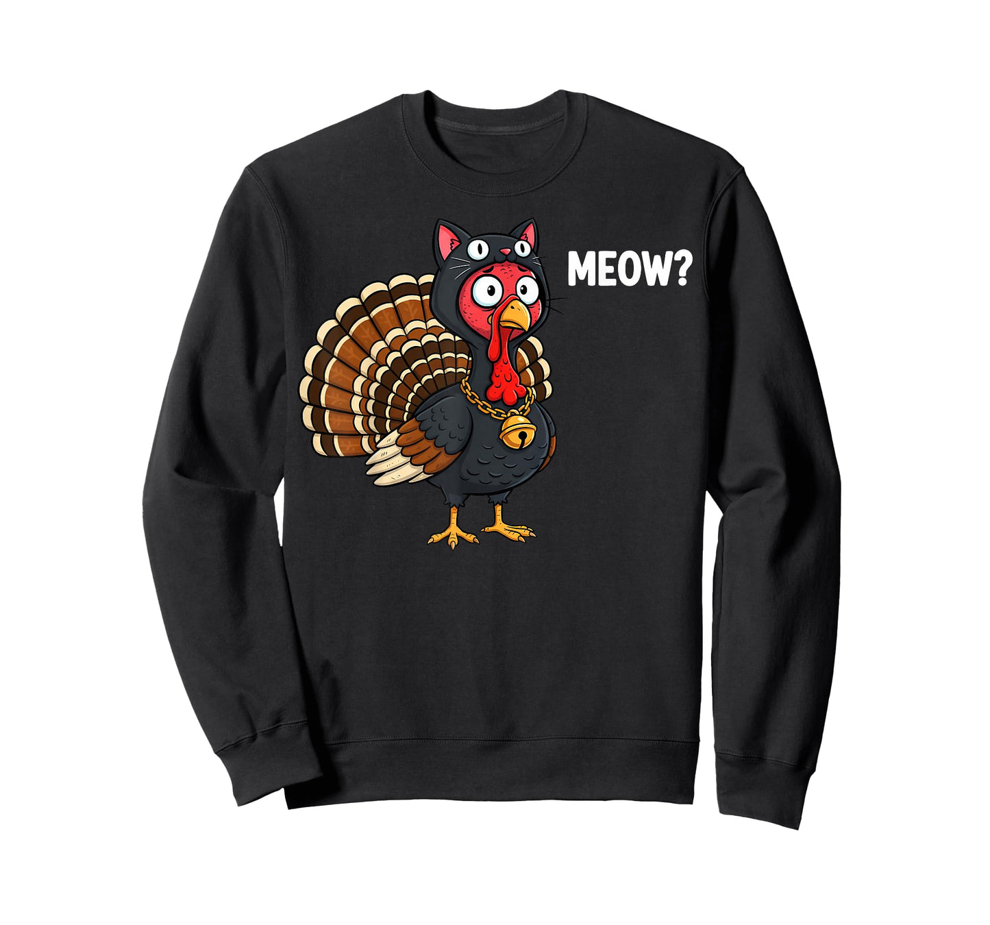 Funny Thanksgiving Turkey Meow Cat Disguise Men Women Kids T-Shirt