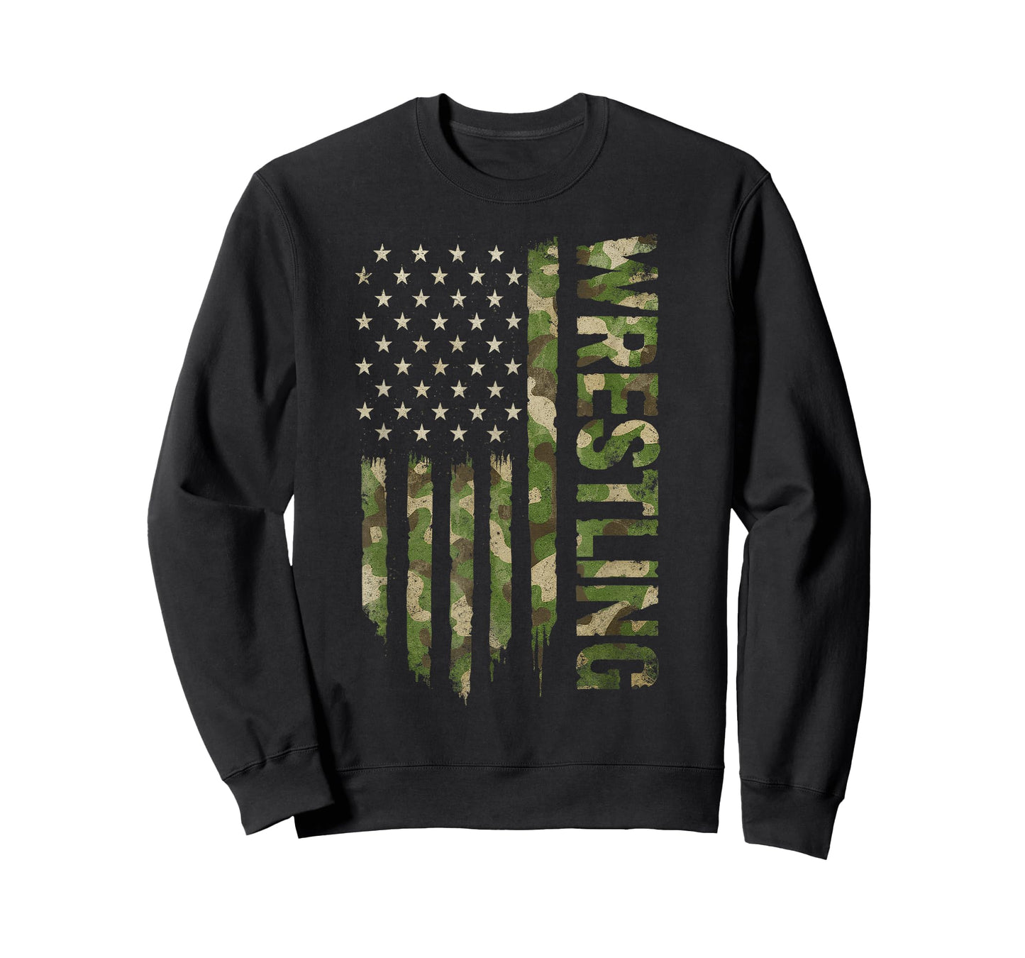 Wrestling American Flag Camo USA Patriotic Wrestler Men Boys T-Shirt