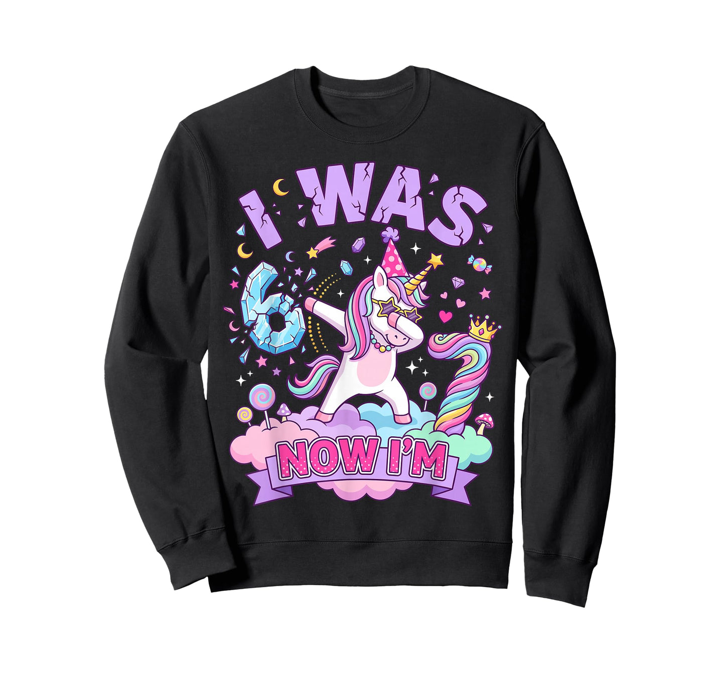 I was 6 Now I'm 7 Unicorn Girl 6 7 Birthday T-Shirt