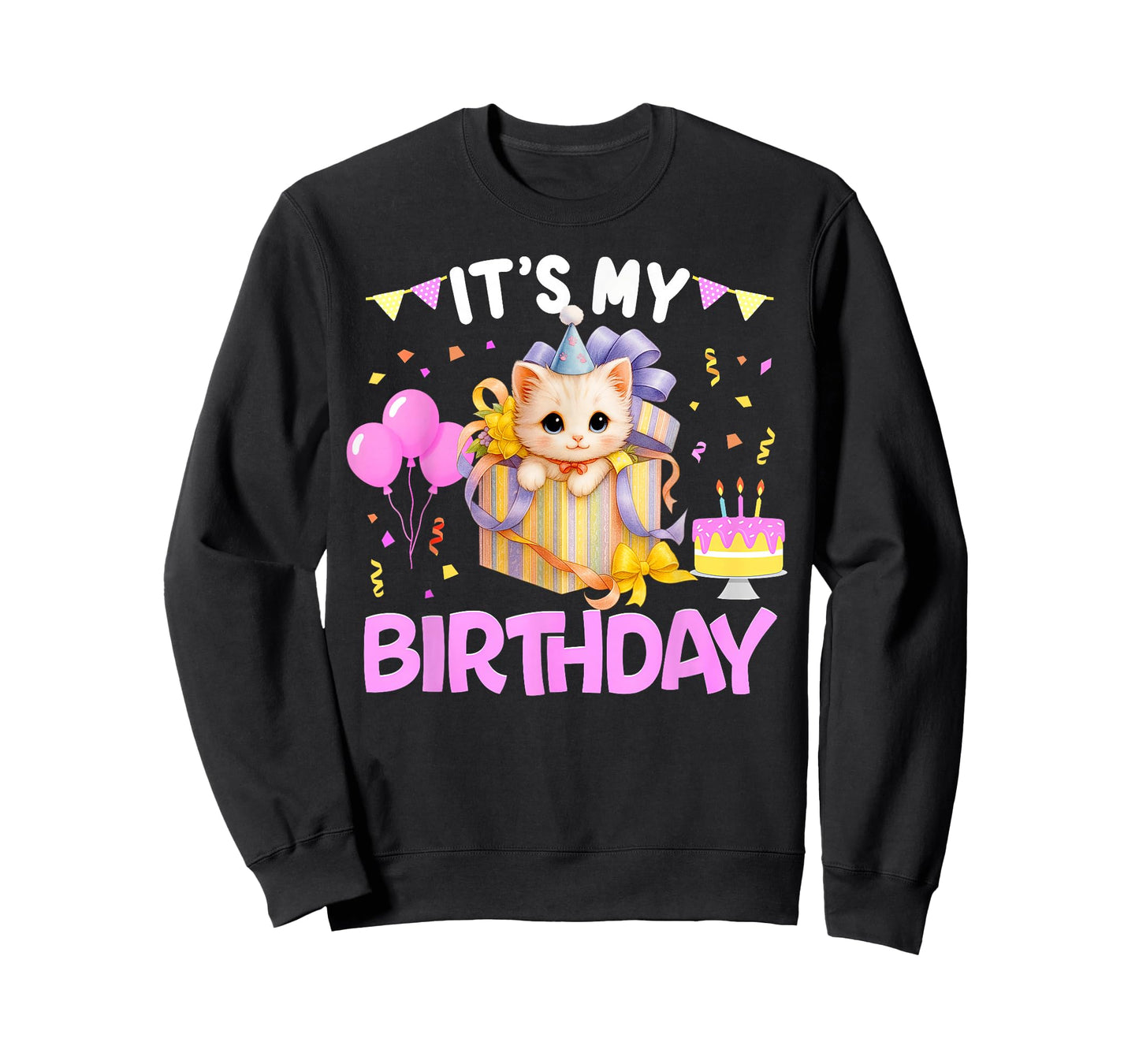 It's My Birthday Cat Lover Cute Girl Bday Family Party T-Shirt