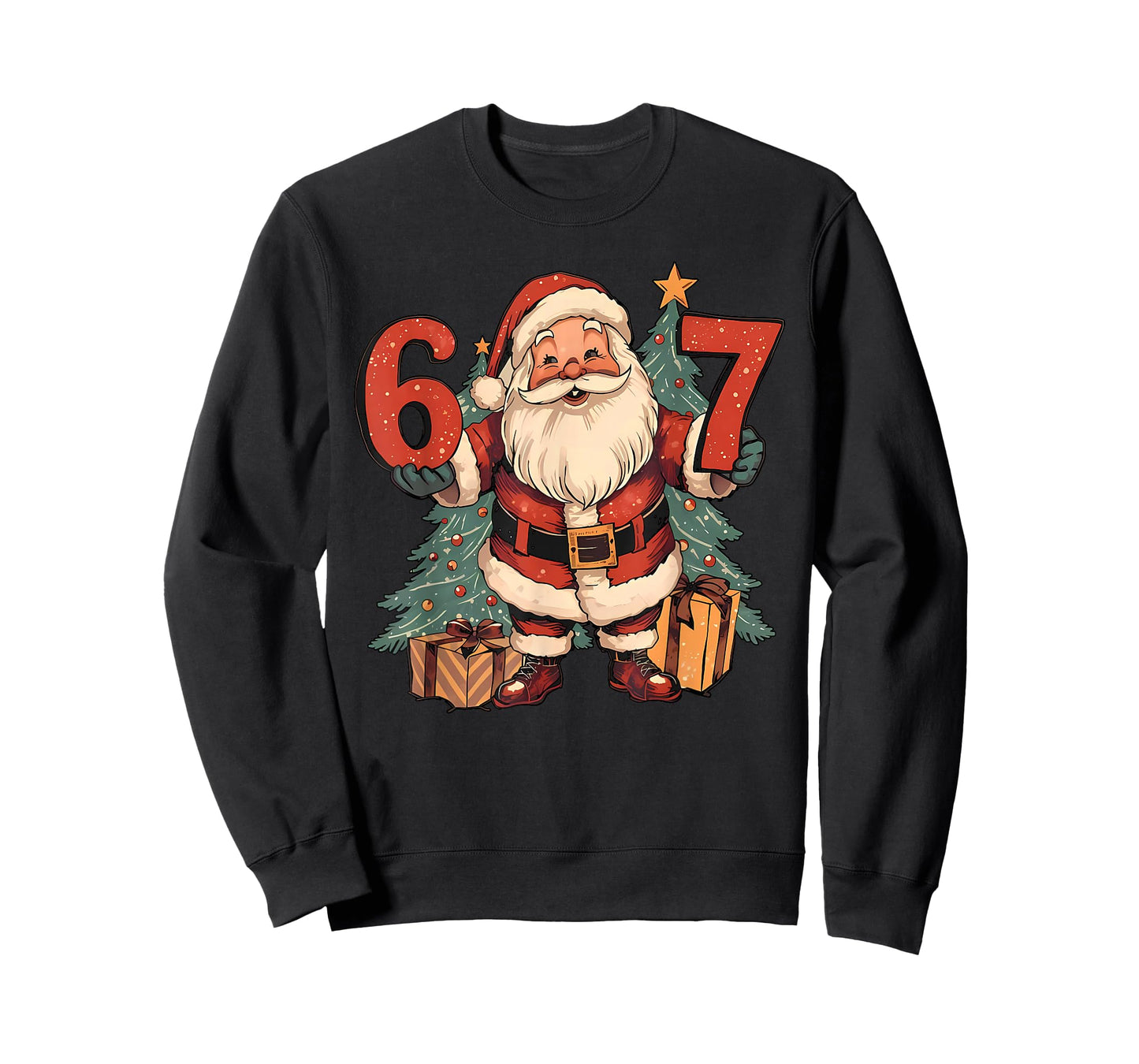 67 Christmas Funny Six Seven Meme Santa Claus Boys T-Shirt