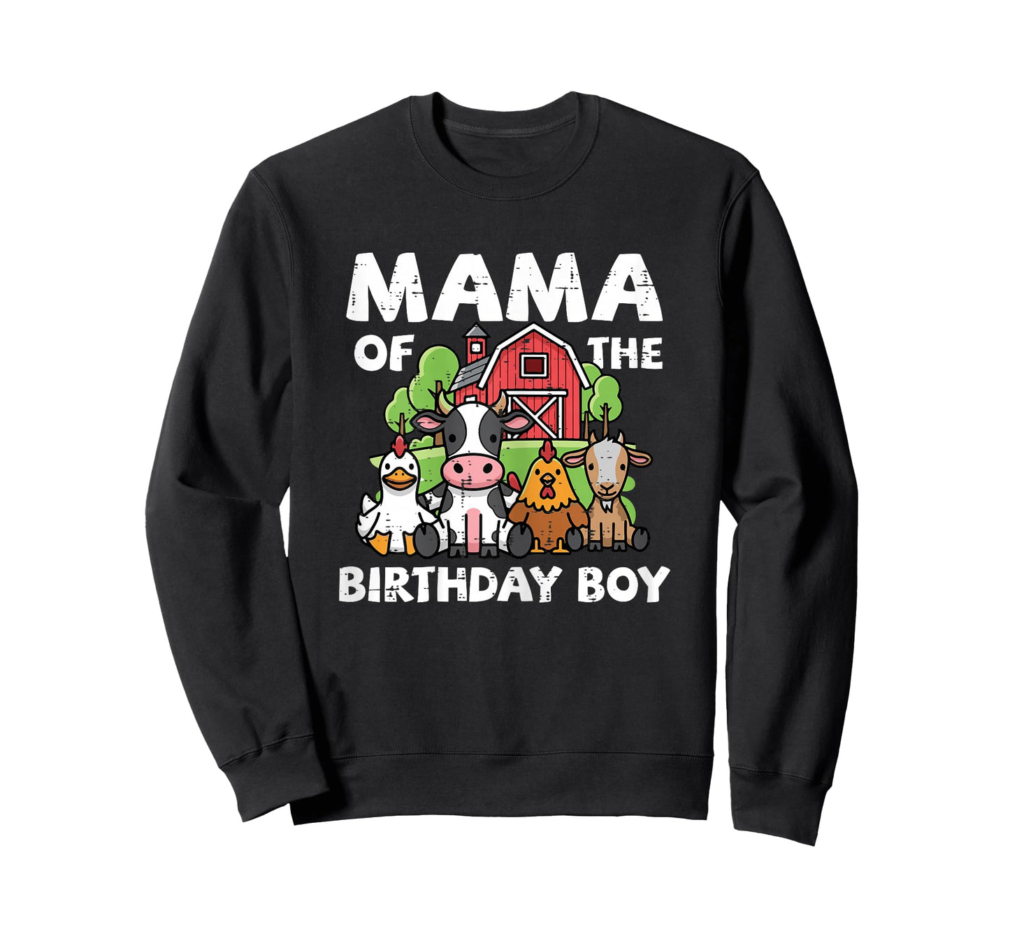 Mama of Birthday Boy Farm Animals Family Matching Mom Women T-Shirt