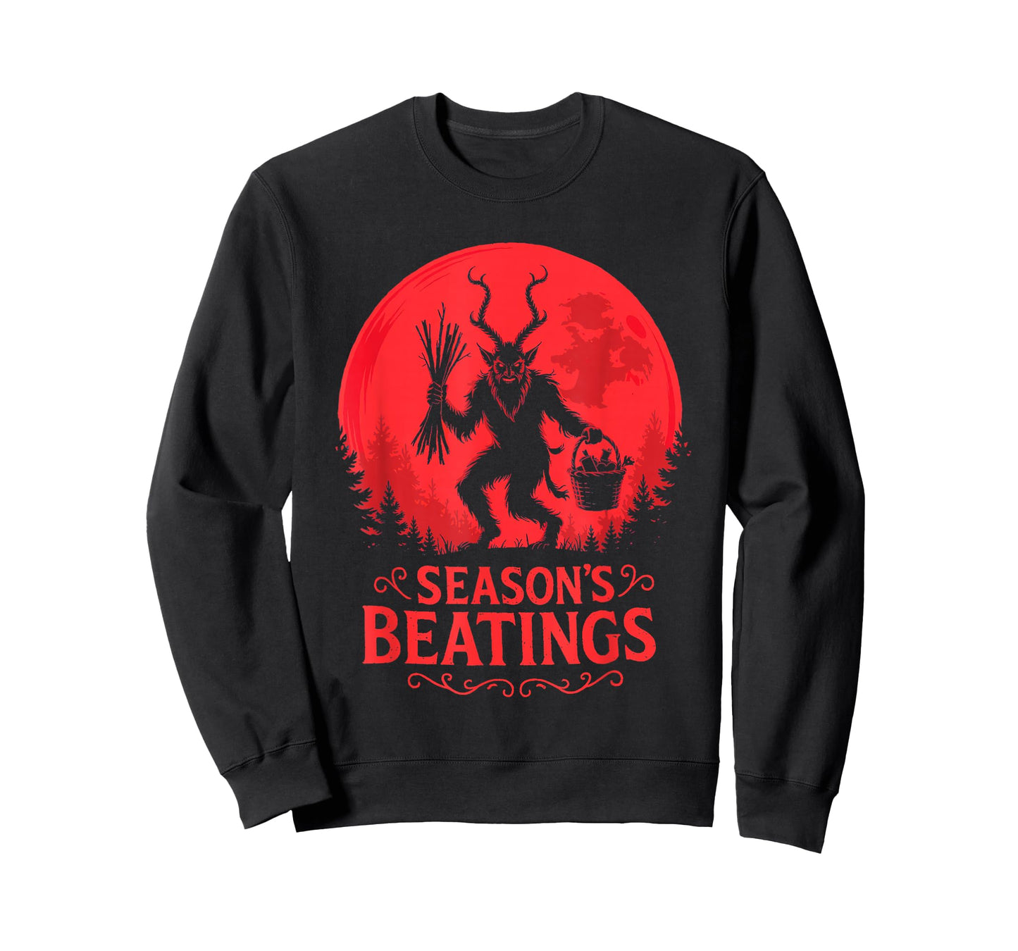 Krampus Santa Season’s Beatings Gothic Christmas Horror T-Shirt