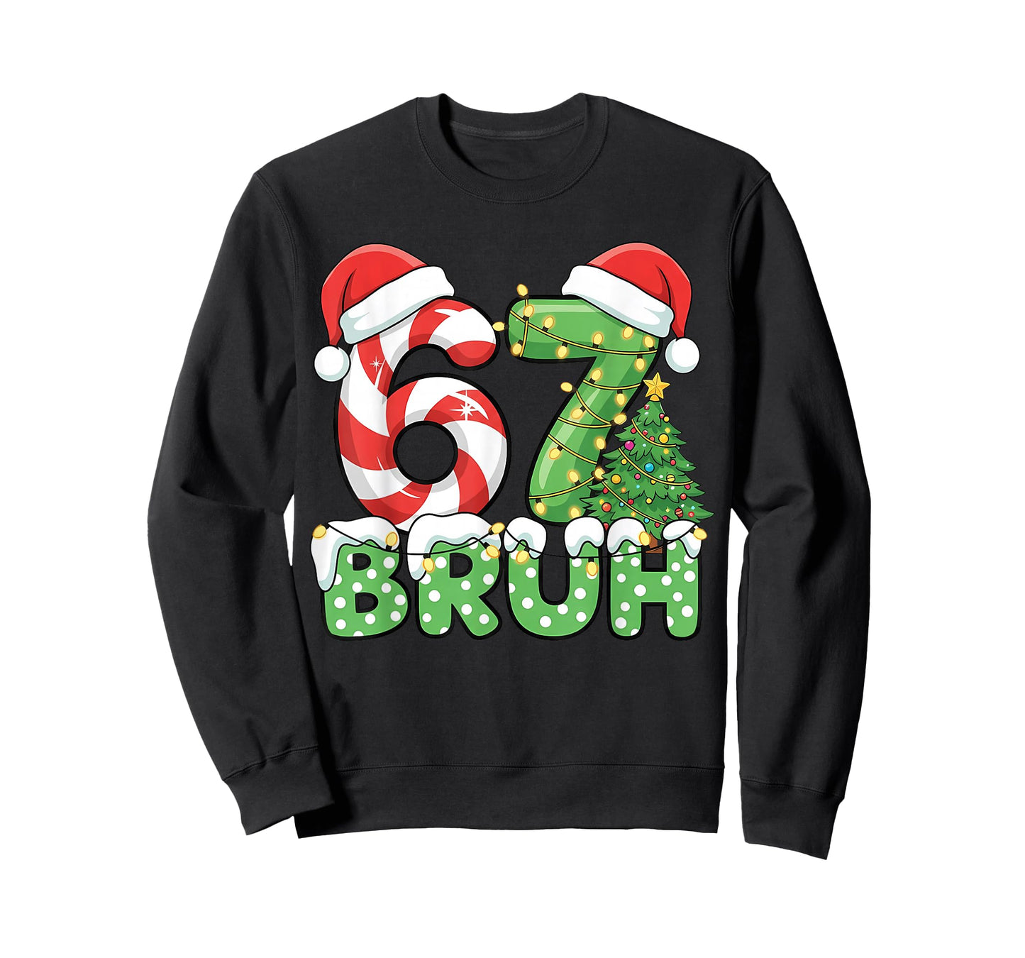 Bruh 67 Six Seven 6 7 Meme Christmas Funny Boy Girl Kids T-Shirt