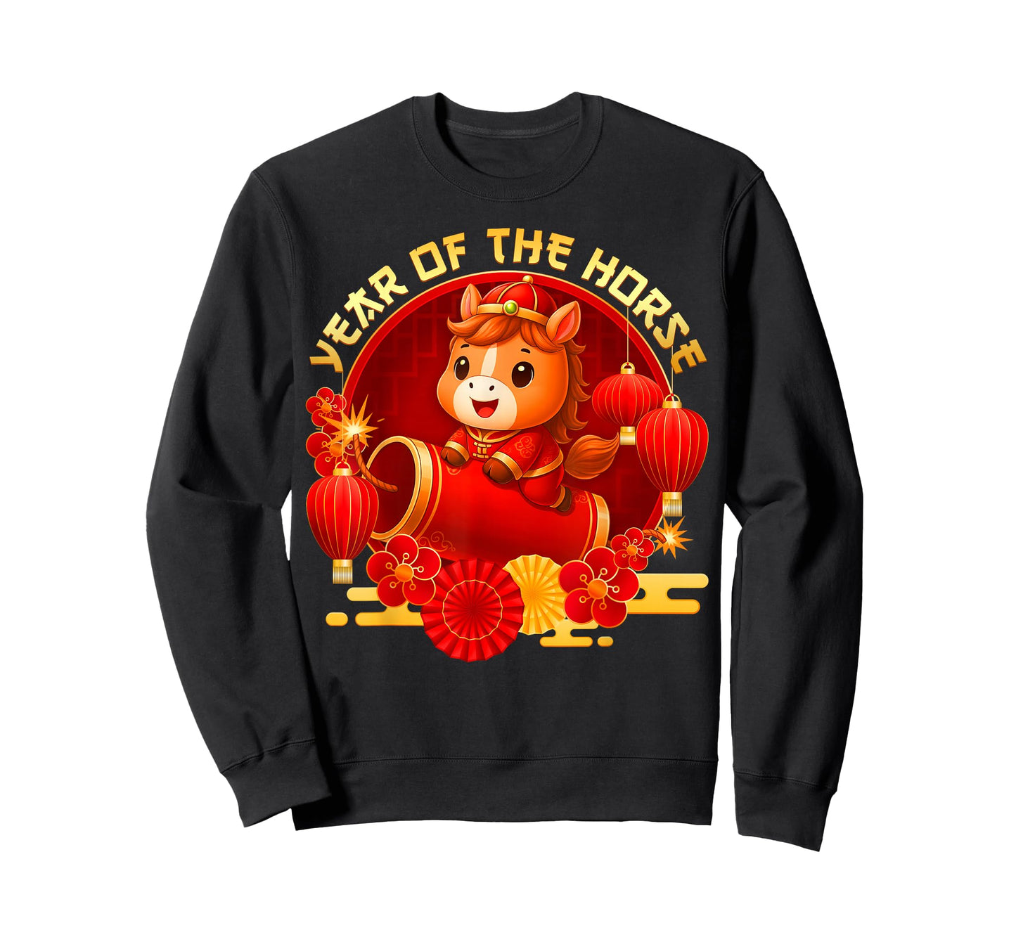 Year of The Horse Firecracker 2026 Chinese New Year Kid T-Shirt