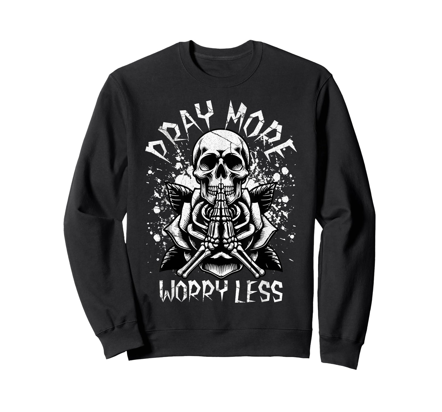 Pray Religious Skeleton Christian Gothic Streetwear Goth T-Shirt