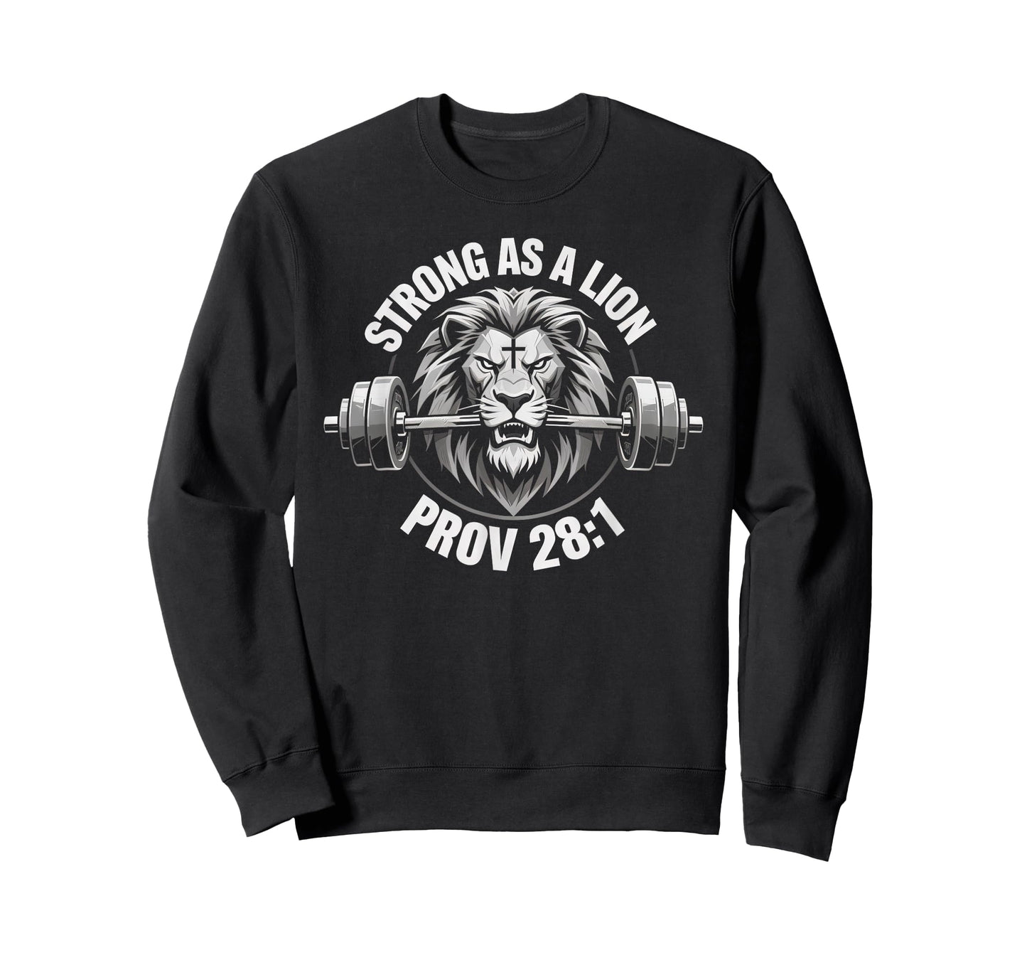 Christian Lion Gym Bodybuilding Bible Verse Proverbs 28:1 T-Shirt