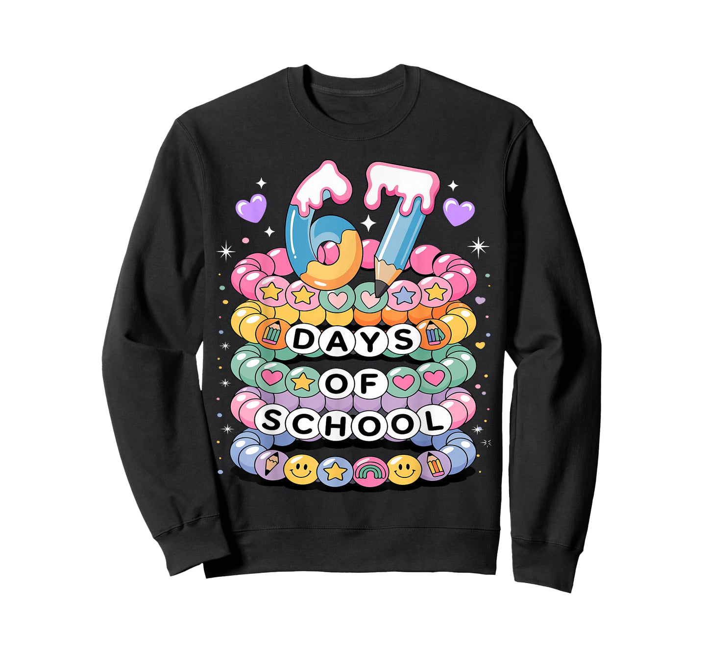 67 Days of School Meme Friendship Bracelets 100 Days Smarter T-Shirt