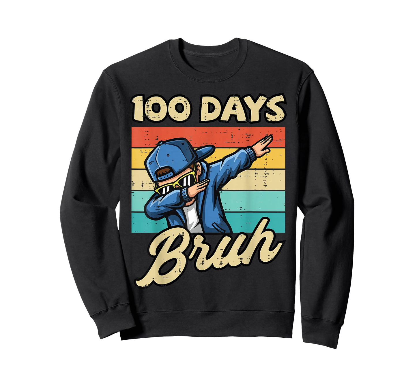 100 Days of School Bruh Boy Dab Retro 100th Day Boys Kids T-Shirt