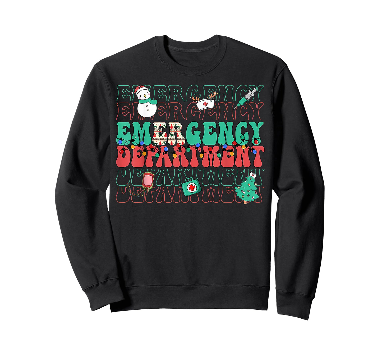 Emergency Department Christmas ER Nurse Xmas Nursing T-Shirt