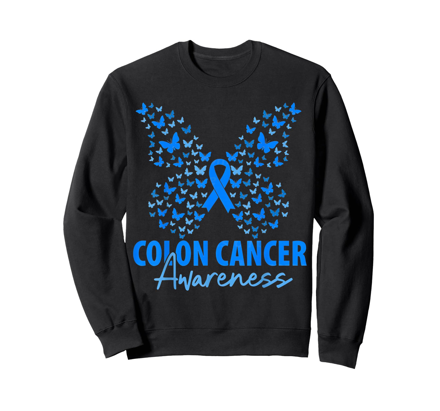 Colorectal Colon Cancer Awareness Blue Ribbon Butterfly T-Shirt