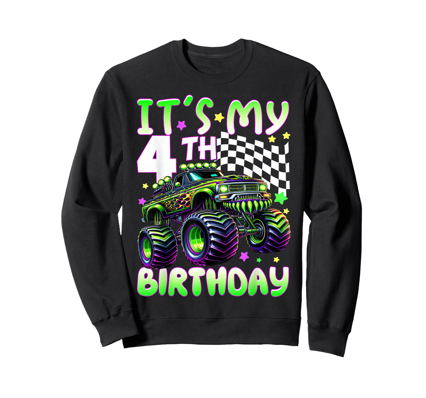 It's My 4th Birthday Boy Monster Truck 4 Year Old Bday Kids T-Shirt