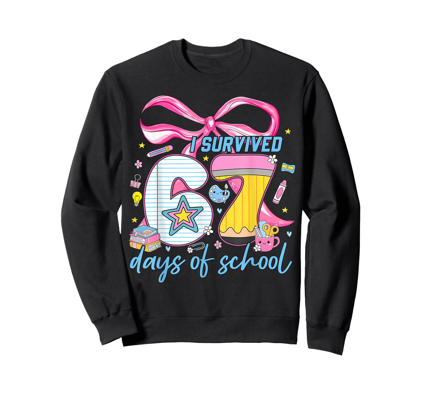I Survived 67 Days of School Funny Meme Kid Teacher Boy Girl T-Shirt