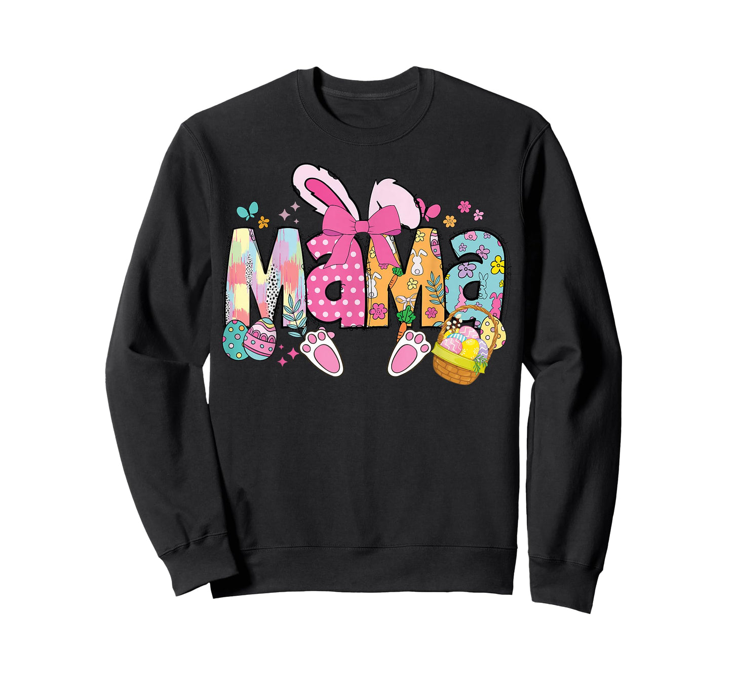Mama Coquette Bow Bunny Easter Funny Mom Mommy Happy Easter T-Shirt