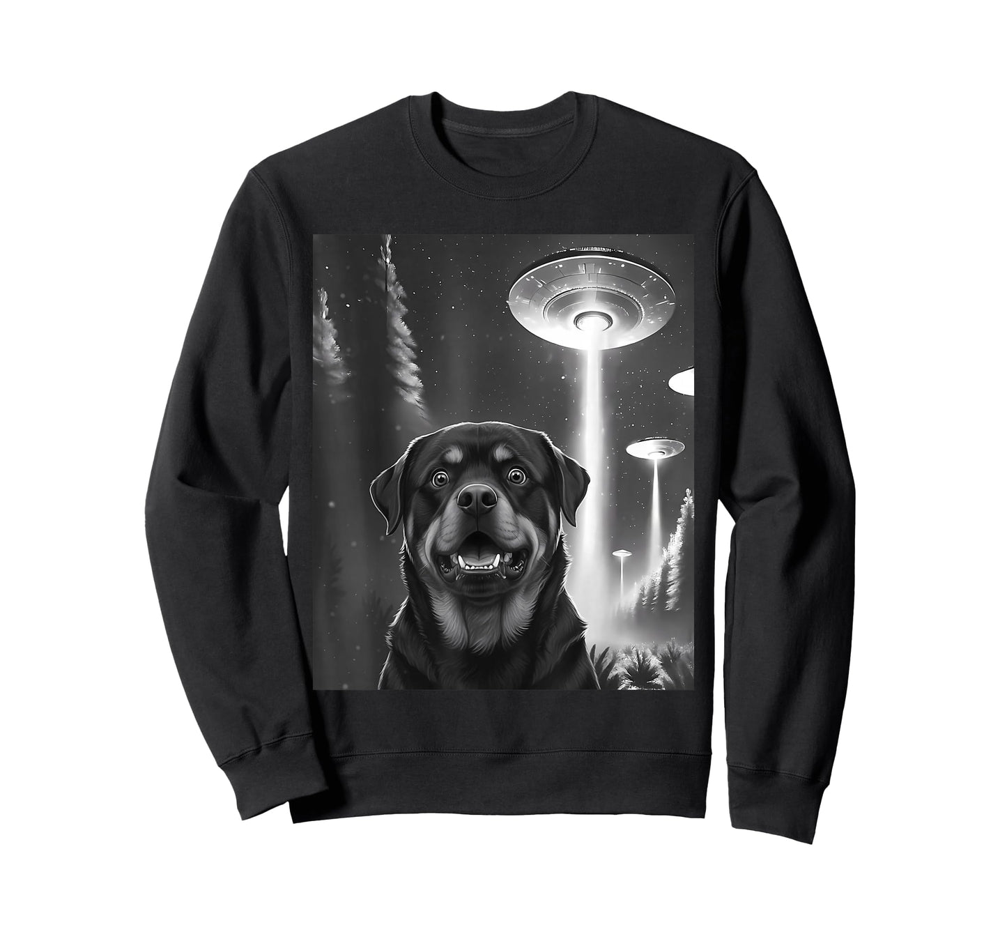 Funny Rottweiler Alien UFO Taking a Selfie Animal Lover T-Shirt