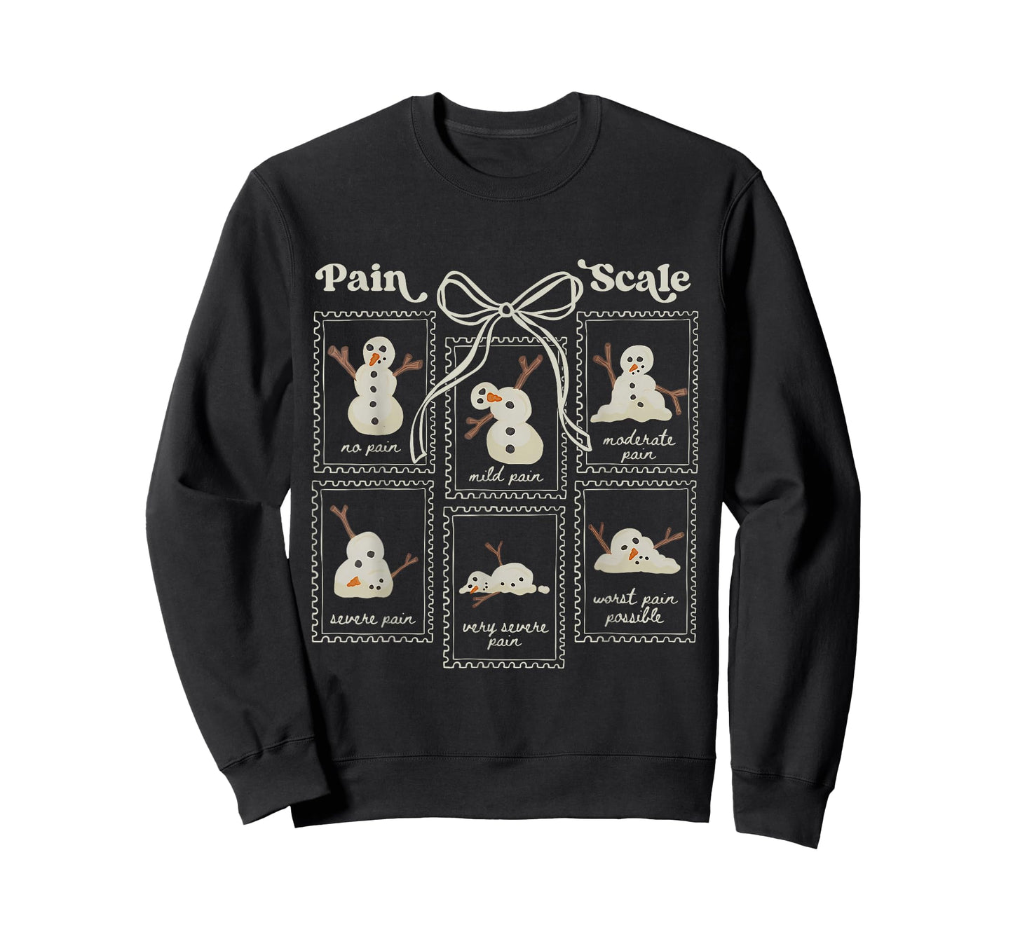Preppy Coquette Pain Scale Stamps Snowmen Trauma ER Nurses T-Shirt