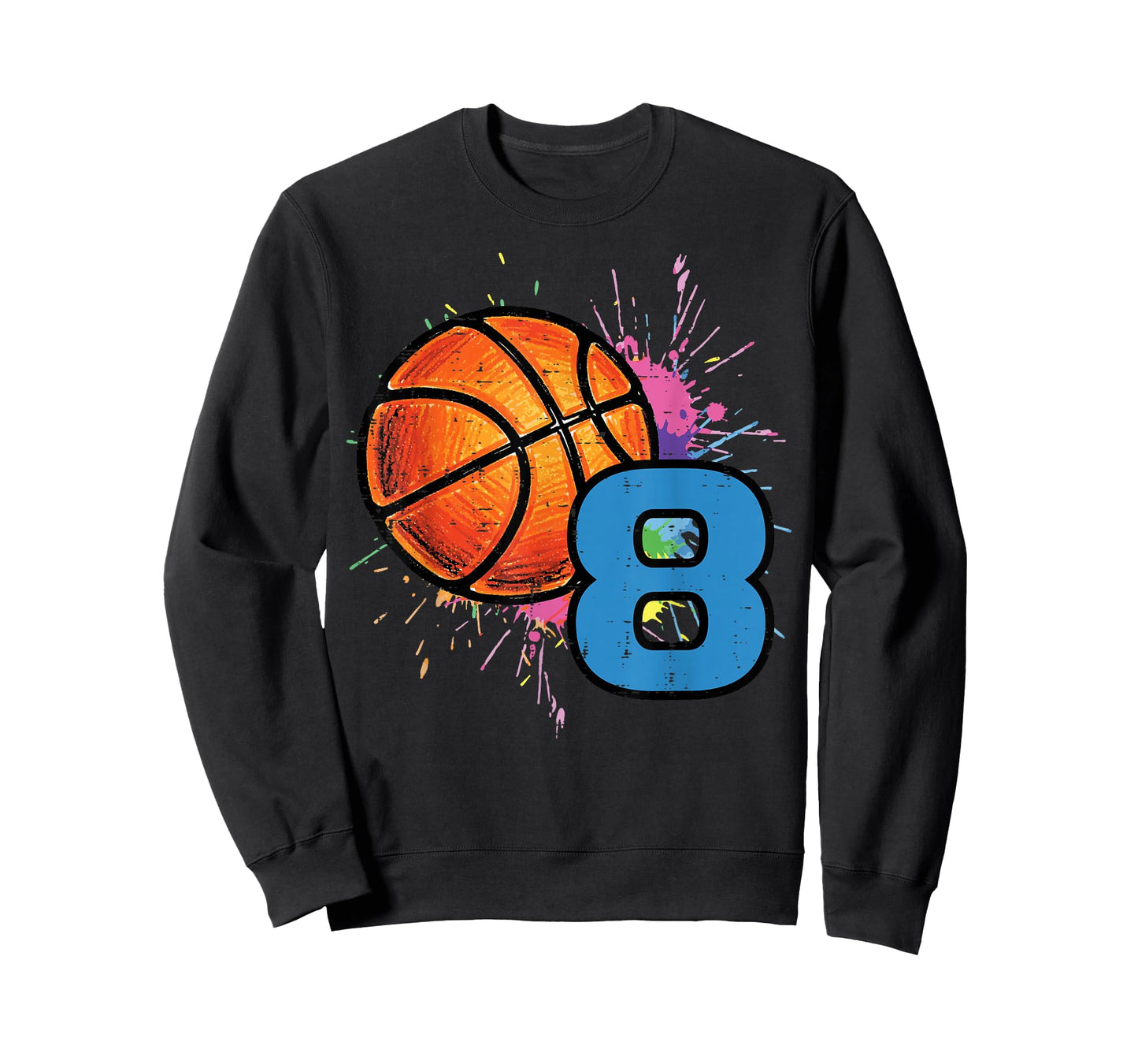 8th Birthday Basketball 8 Year Old Bday Sports Boys Kids T-Shirt