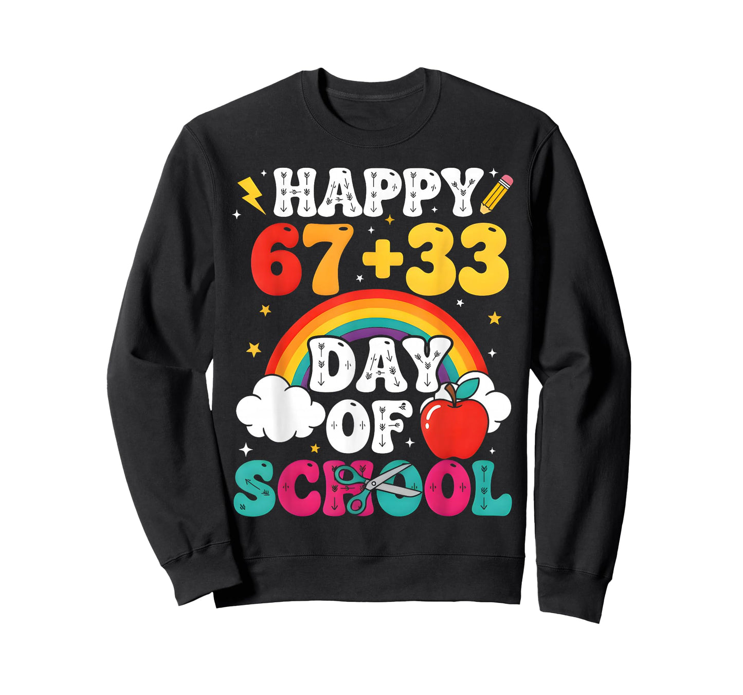 Happy 67+33 100 Days of School Teacher Student Meme 67 T-Shirt