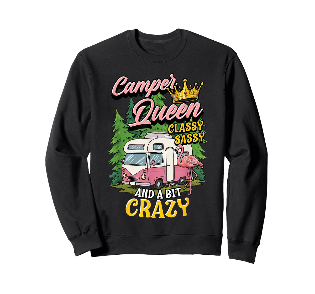 Camper Queen Classy Sassy and A Bit Crazy Pink RV Motorhome T-Shirt
