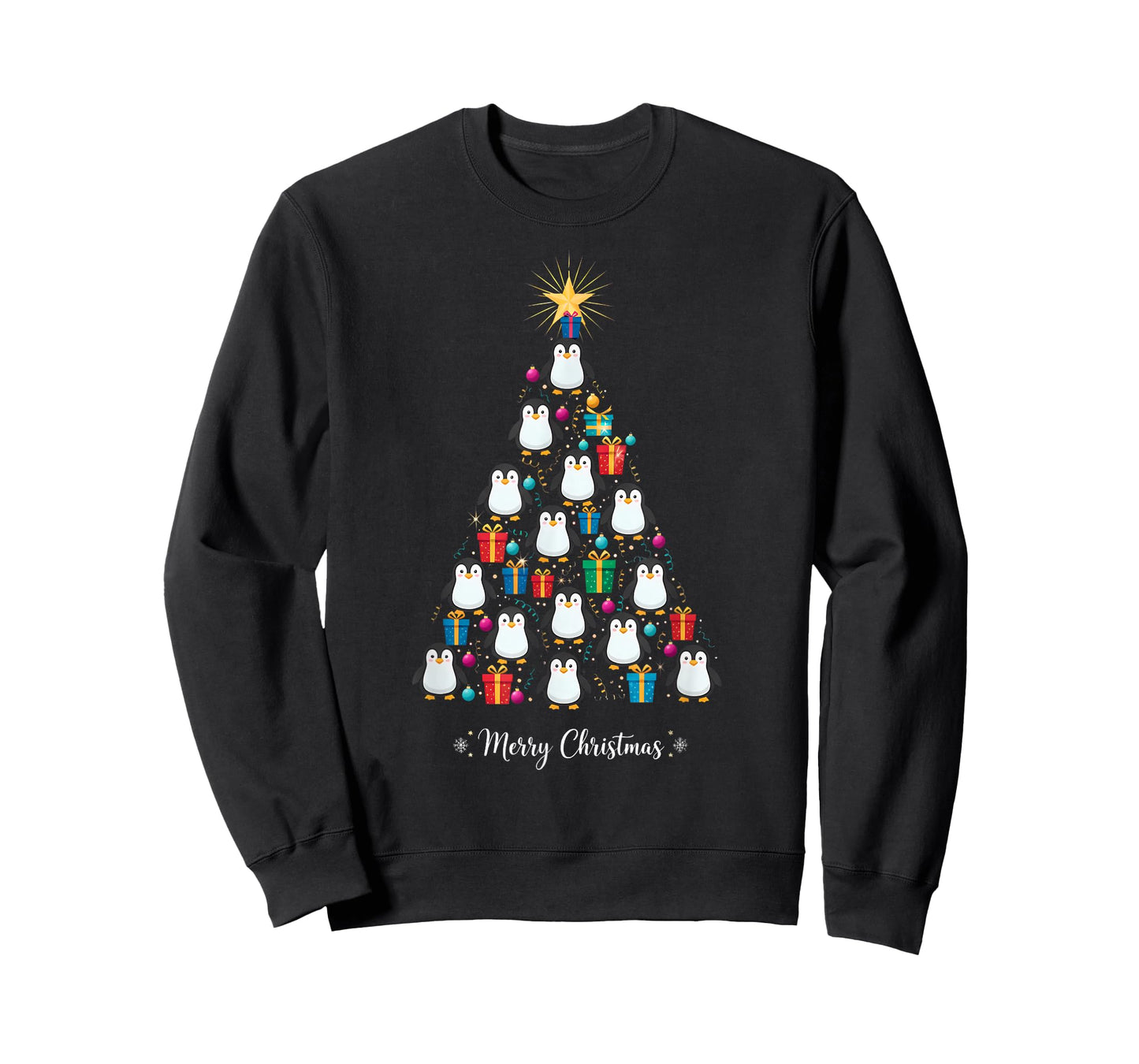 Penguin Christmas Tree Xmas Day Holiday Men & Womens T-Shirt
