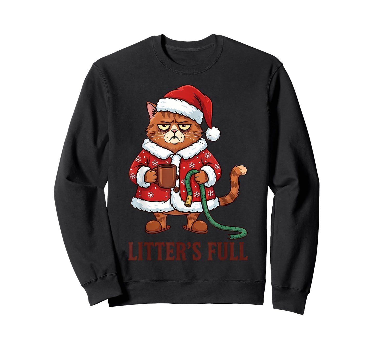 Litter’s Full Funny Cat Lovers Christmas Xmas Cat Meme T-Shirt