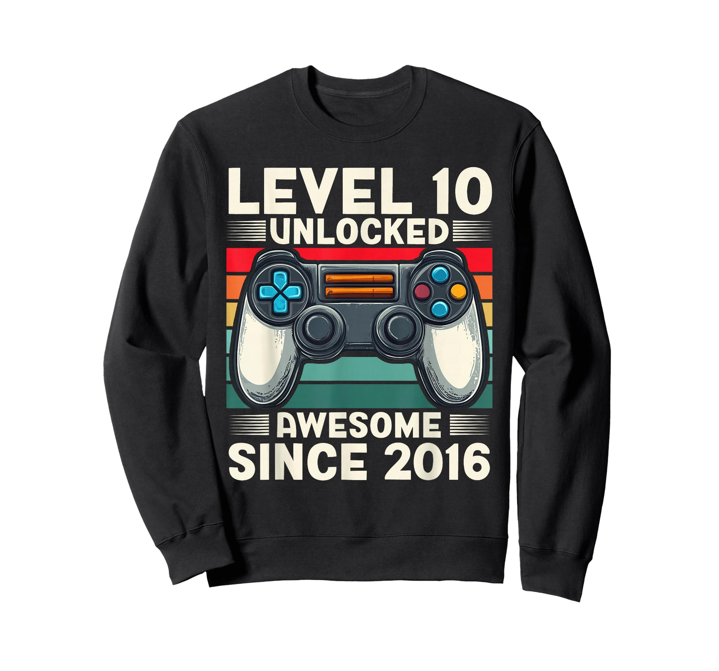 Level 10 Unlocked Awesome Since 2016 10th Birthday Gaming T-Shirt