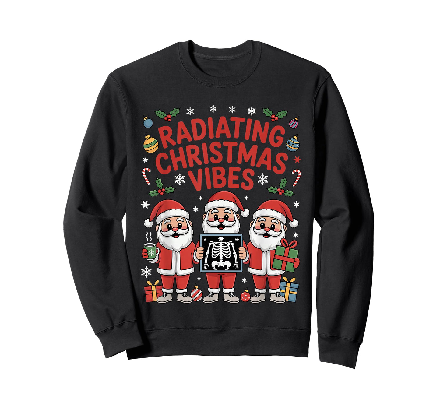 Funny Xmas Radiating Christmas Vibes X-ray Radiology Tech T-Shirt