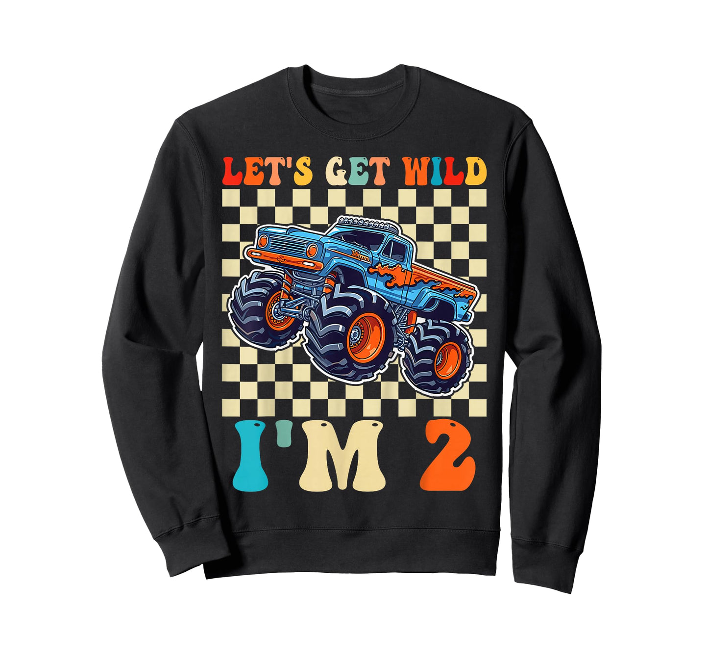 Birthday Wild Monster Truck 2 Year Old Boys 2nd Bday Kids T-Shirt