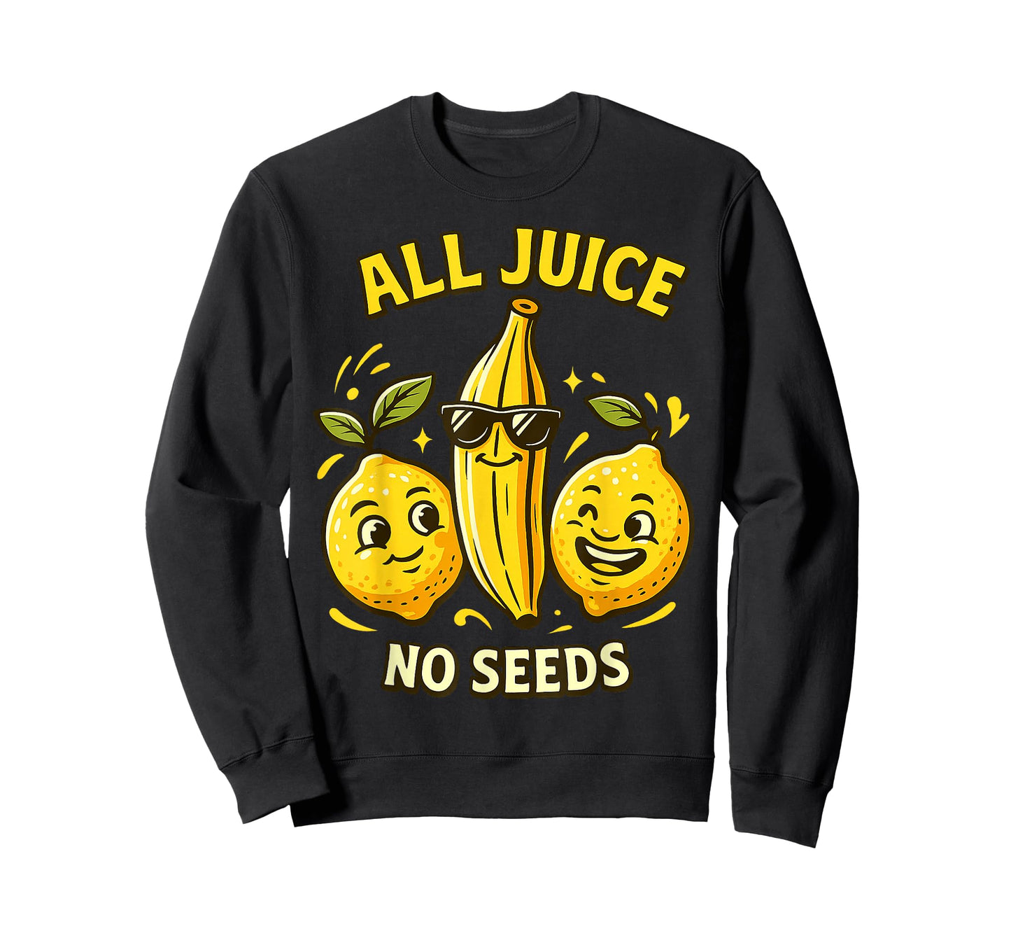 All Juice No Seeds Cool Fruit Cartoon Funny Vasectomy Humor T-Shirt