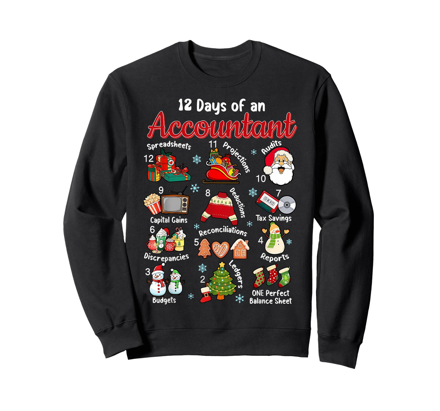 12 Days of Accountant Christmas Accounting Major Merry Xmas T-Shirt