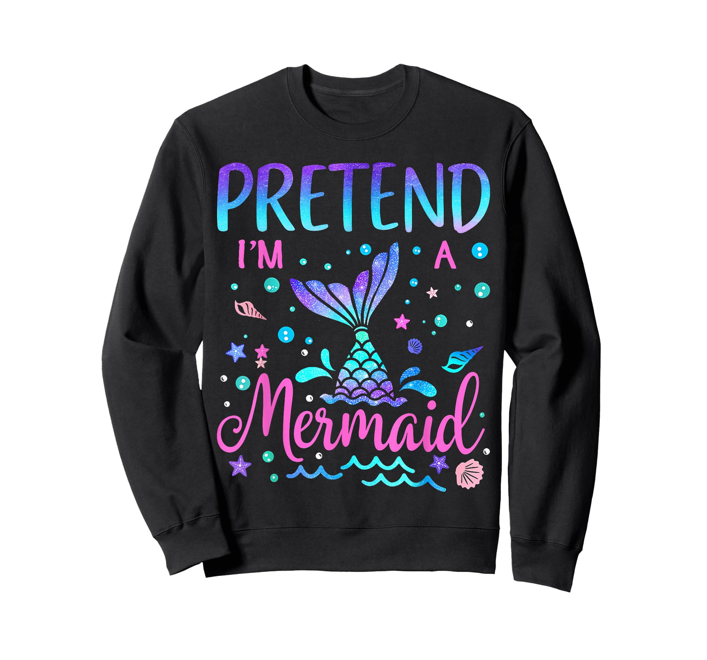 Pretend I'm A Mermaid Lazy Funny Mermaid Halloween Costume T-Shirt