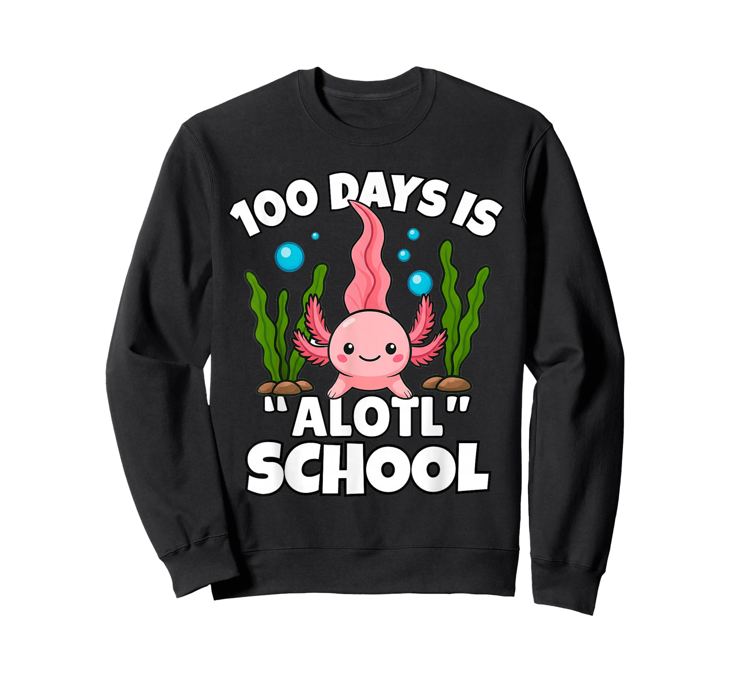 Cute 100 Days of School Axolotl Alotl Pun Girls Boys Kids T-Shirt