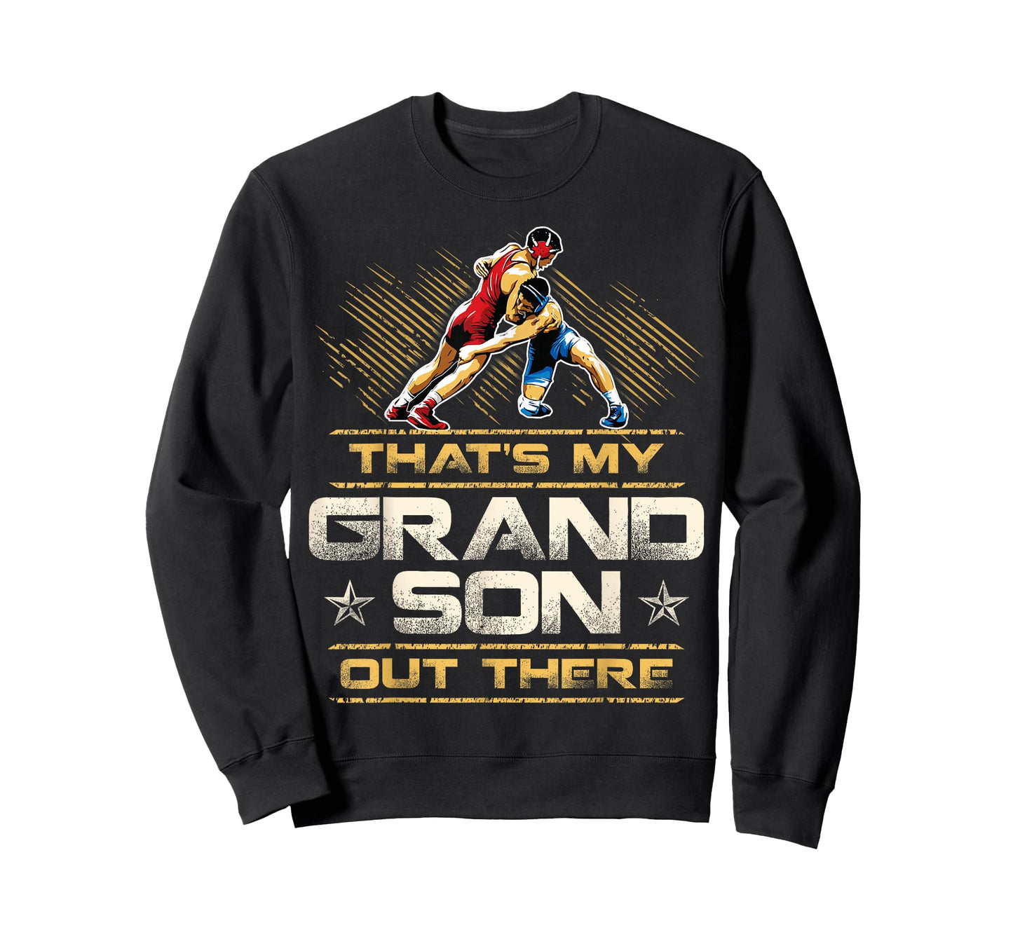 Wrestling That's My Grandson Out There Grandpa Grandma T-Shirt