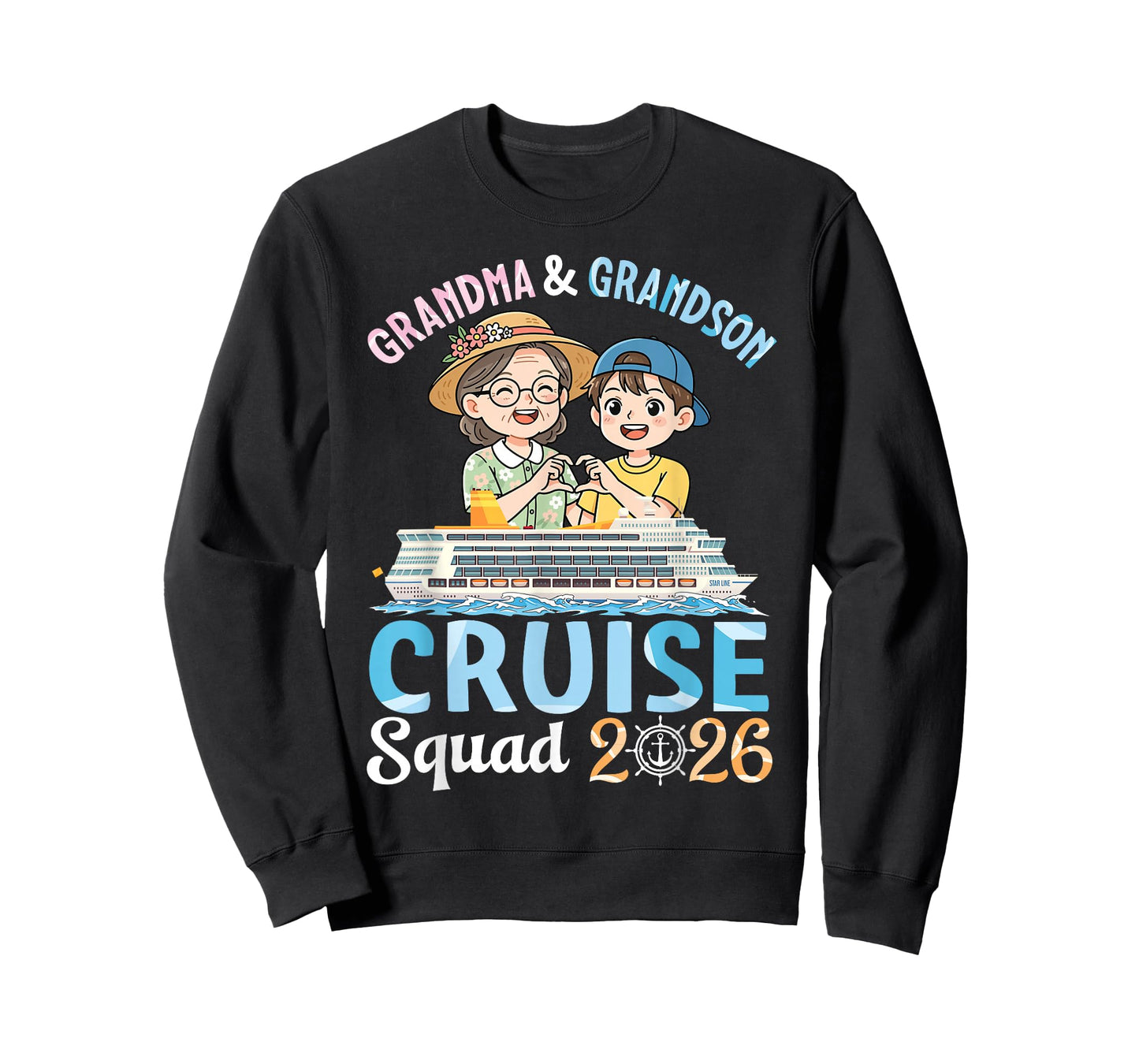 Grandma & Grandson Cruise Squad 2026 Family Trip Together T-Shirt