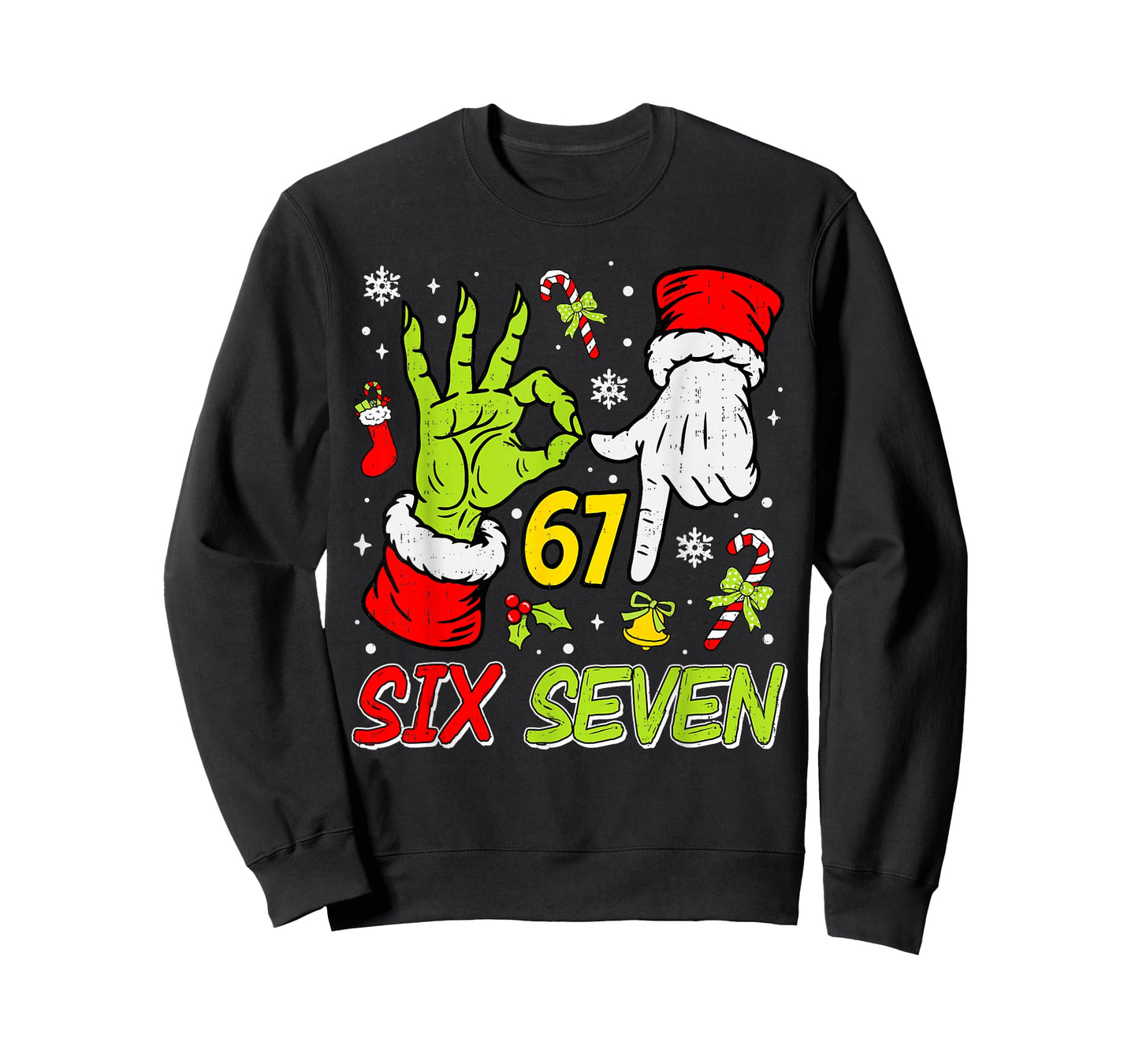 Christmas Six Seven 67 Funny Meme 6 7 Xmas Holiday Slang T-Shirt