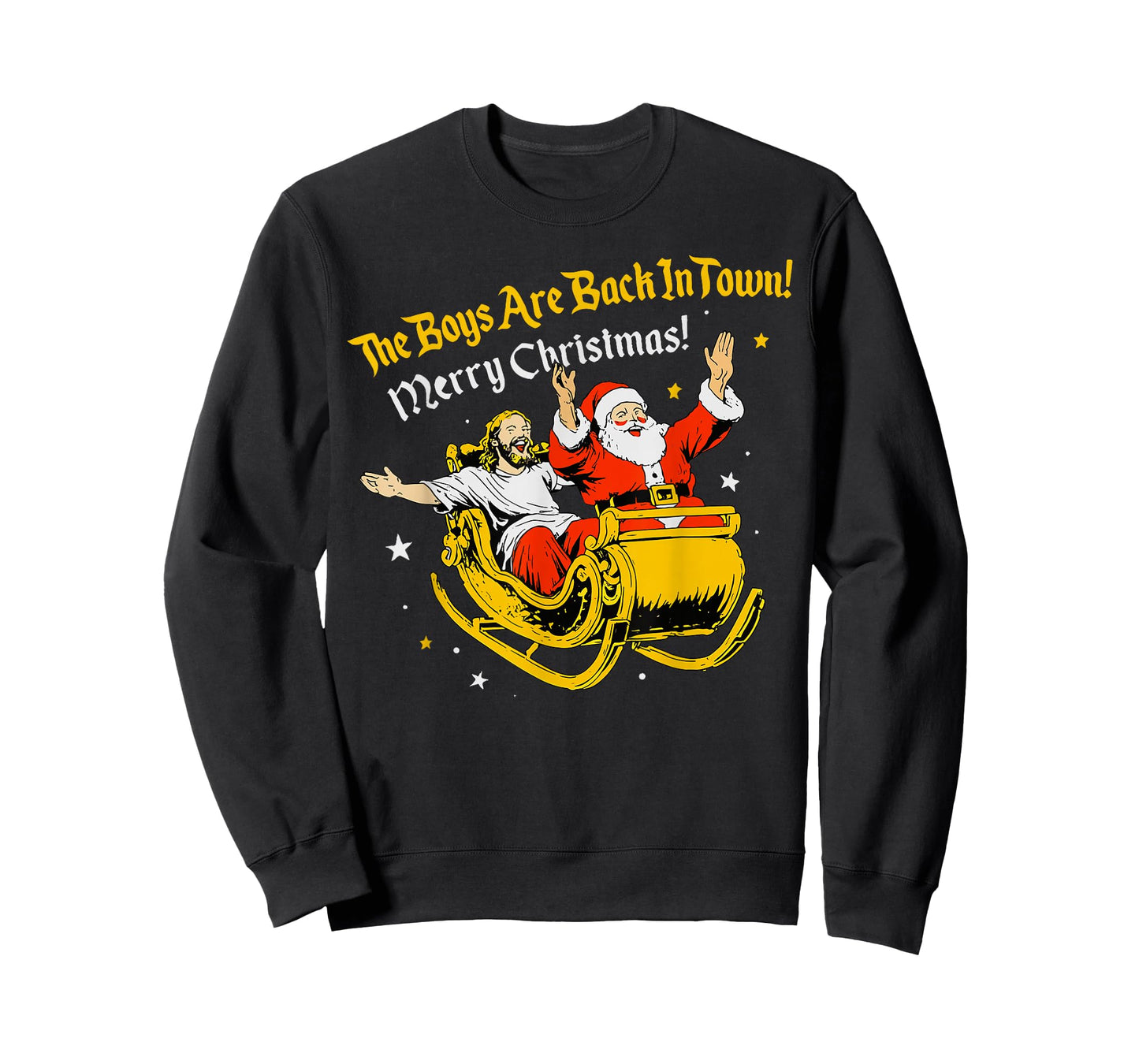 Jesus and Santa Claus Christmas Xmas Town OUS Saying T-Shirt
