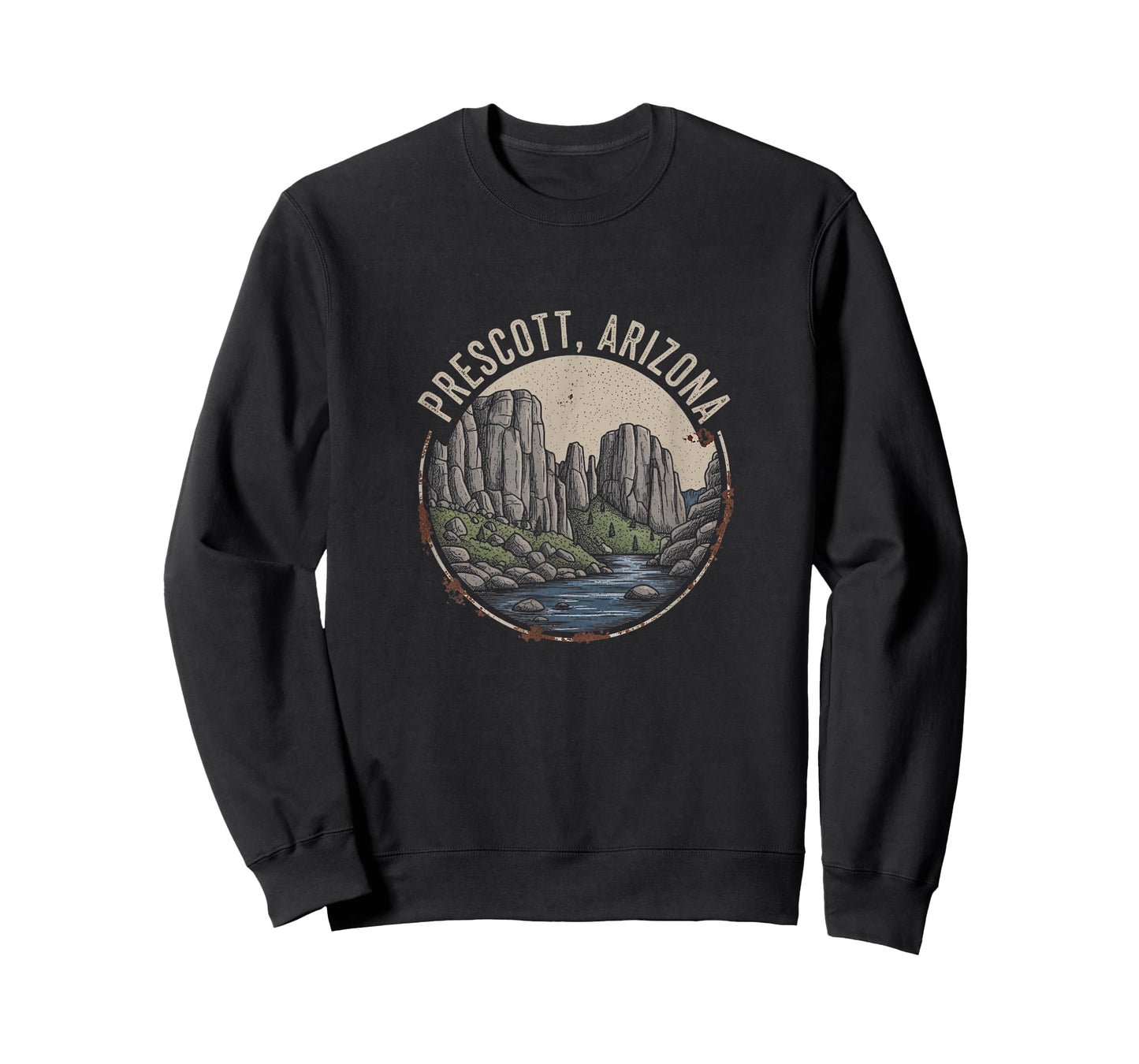 Vintage Prescott Arizona Drawing Art Design T-Shirt