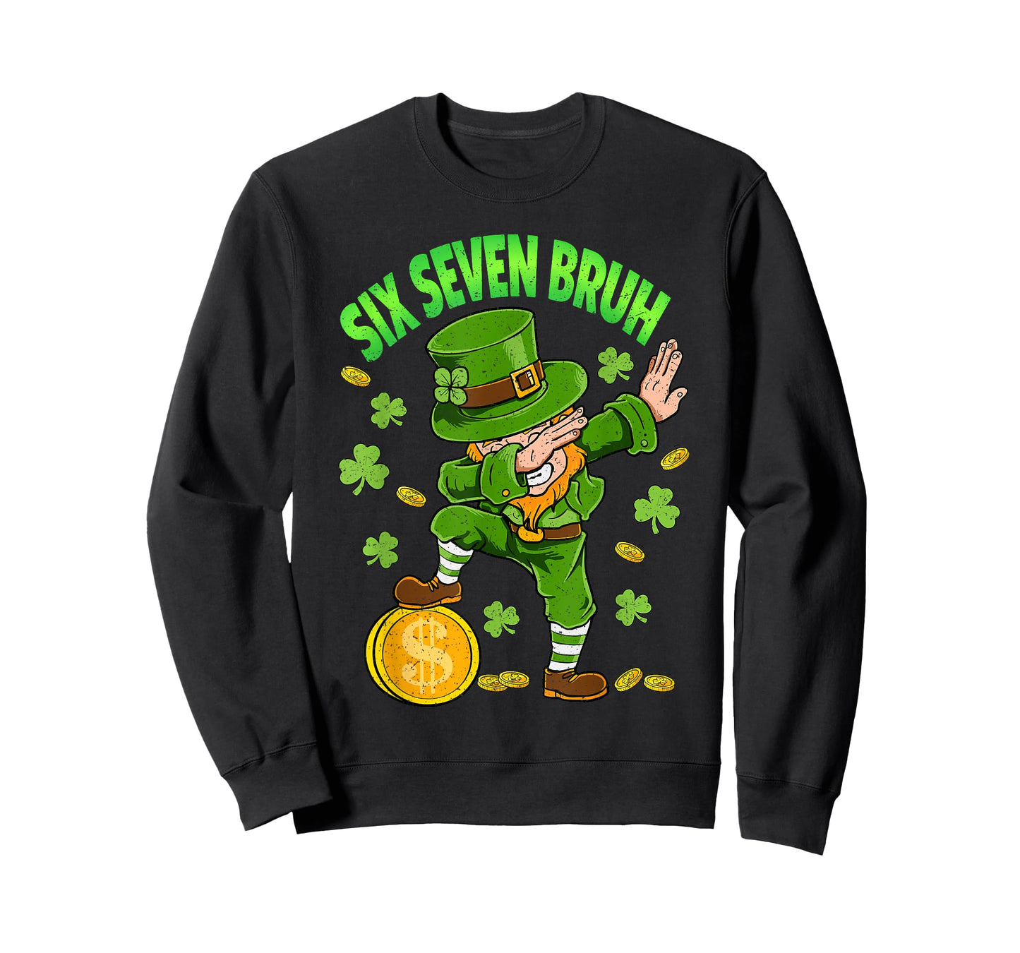 Boys St Patricks Day Six Seven Bruh 6 7 Saint Patricks Kids T-Shirt