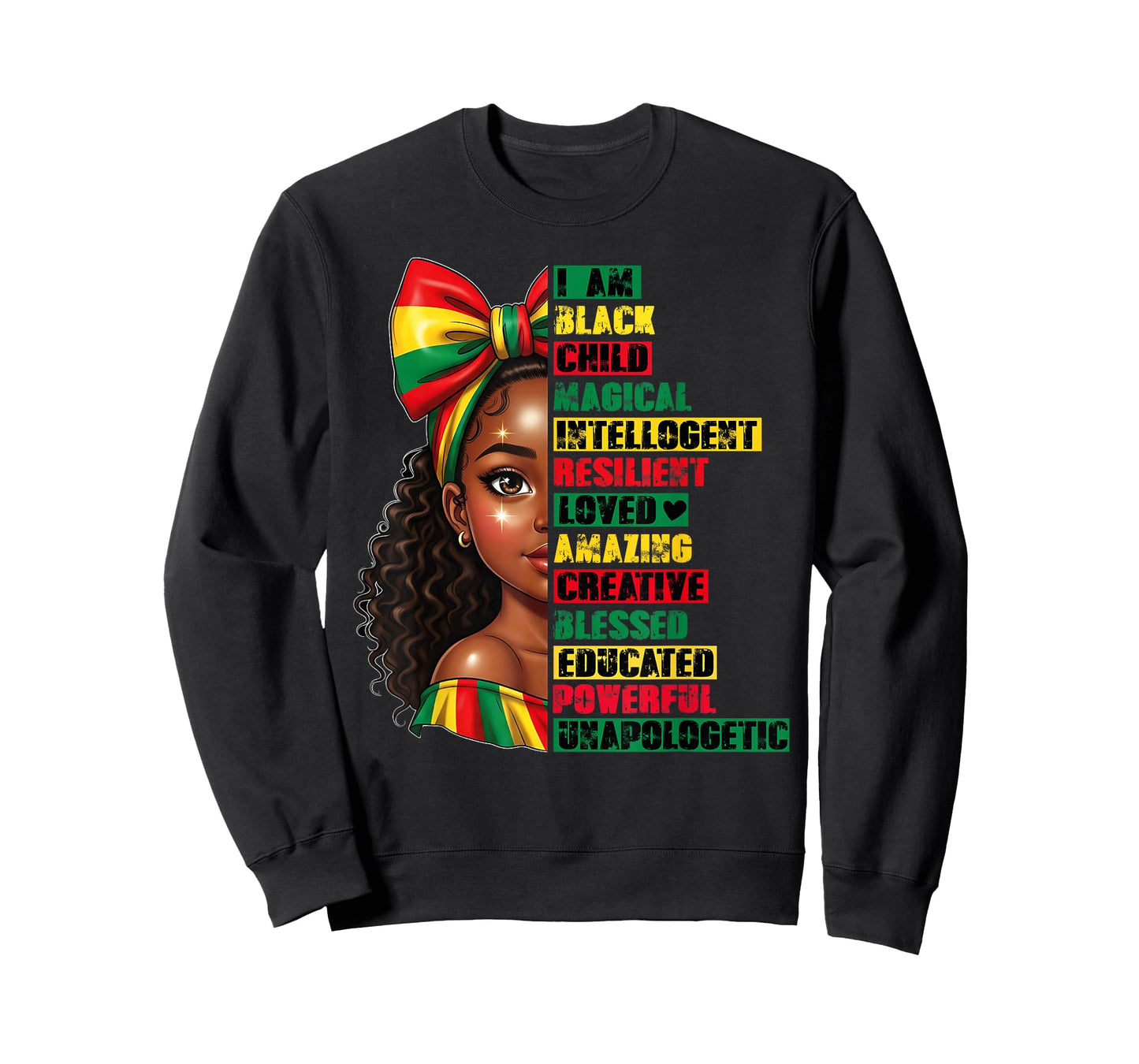 I Am Black Child Afro Girl Empowerment Black History Month T-Shirt