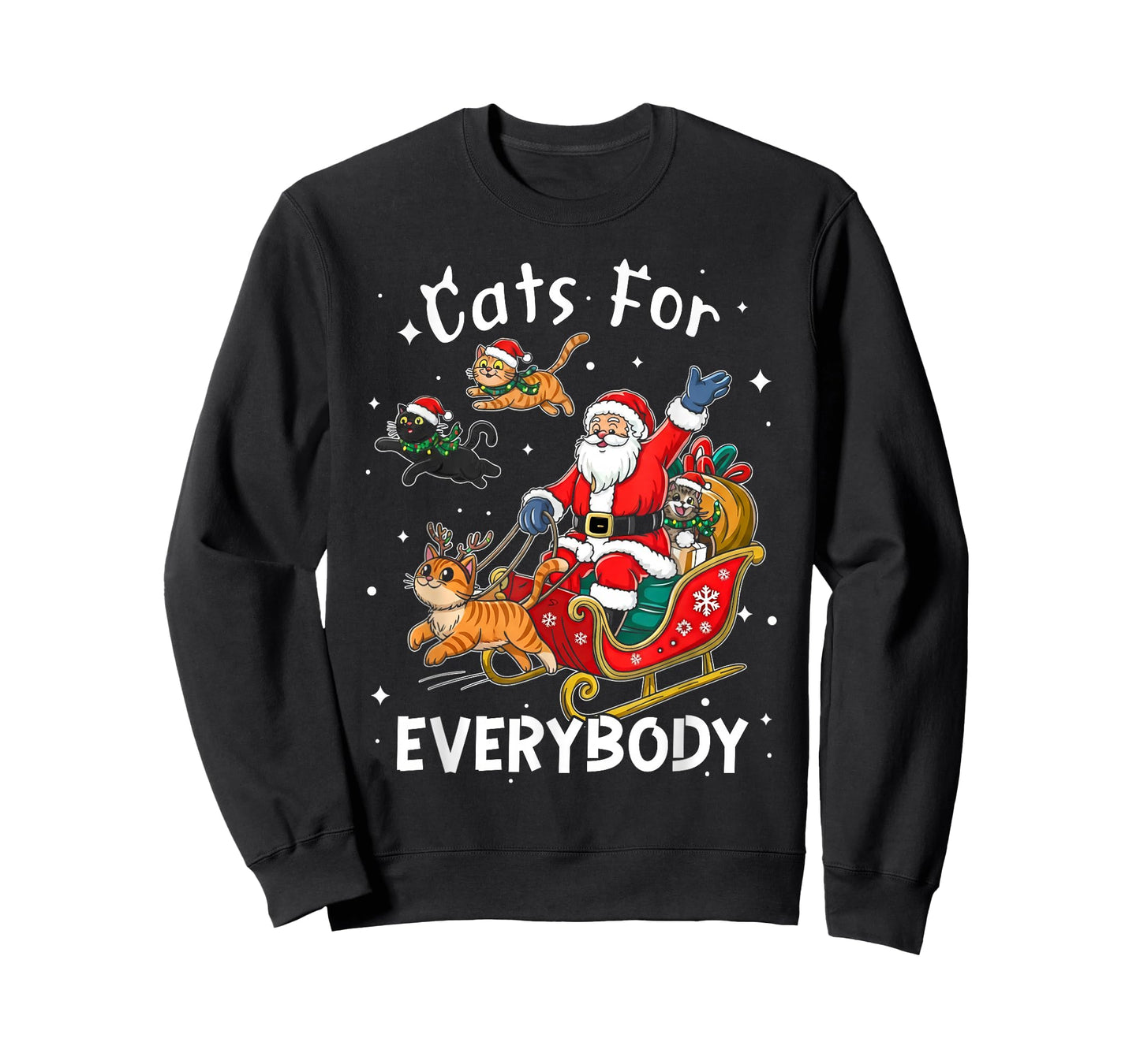 Cats for Everybody Santa Christmas Funny Cat Xmas Women Kids T-Shirt