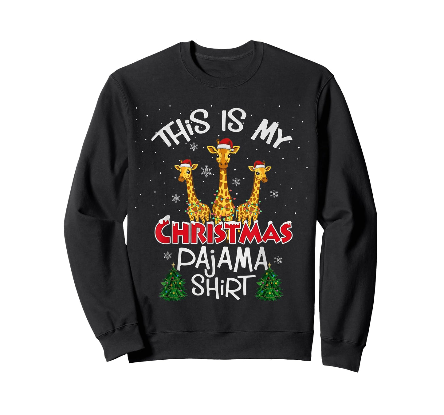 This is My Christmas Pajama Shirt Giraffe Animal Funny Xmas T-Shirt