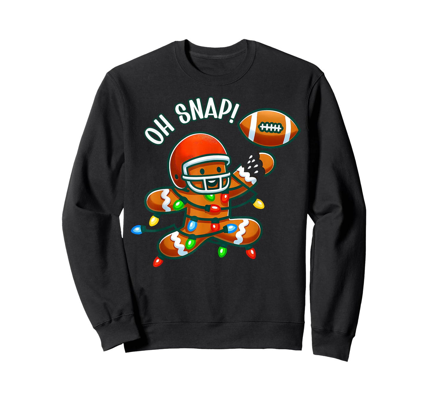 Oh Snap Gingerbreadman Christmas Football Men Women Kids T-Shirt