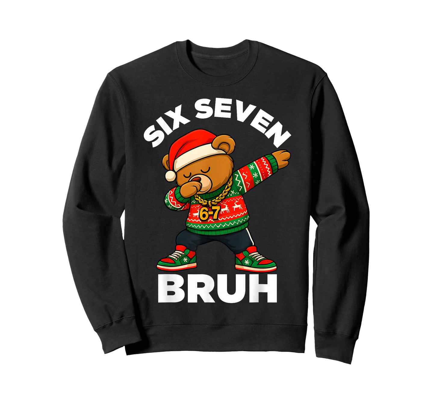 67 Christmas Dabbing Hip Hop Teddy Bear Six Seven Meme Boys T-Shirt