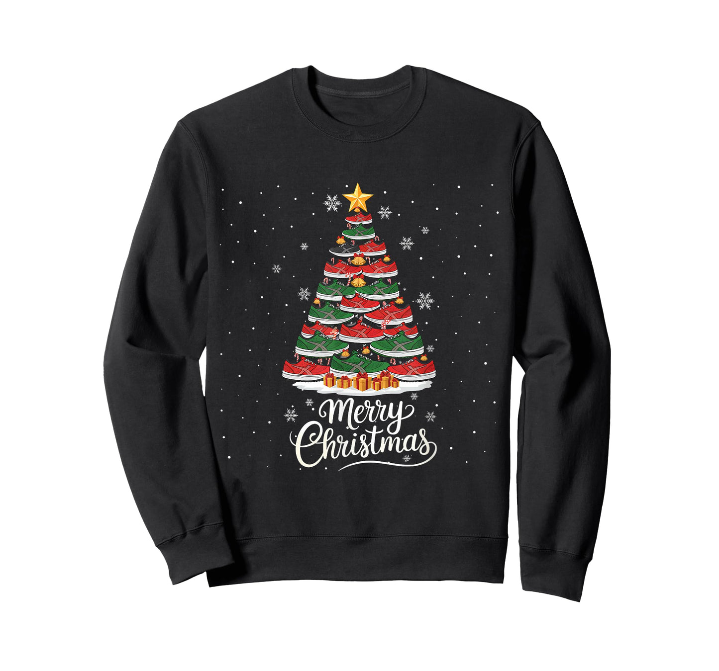 Funny Running Shoes Christmas Tree Lights Xmas for Men Women T-Shirt