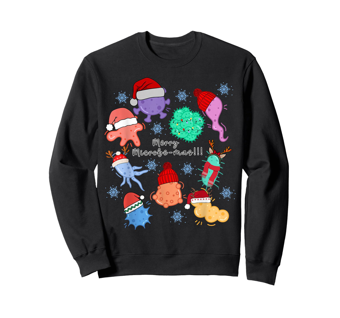 Funny Christmas Microbiology Bacteria Santa Science Teacher T-Shirt
