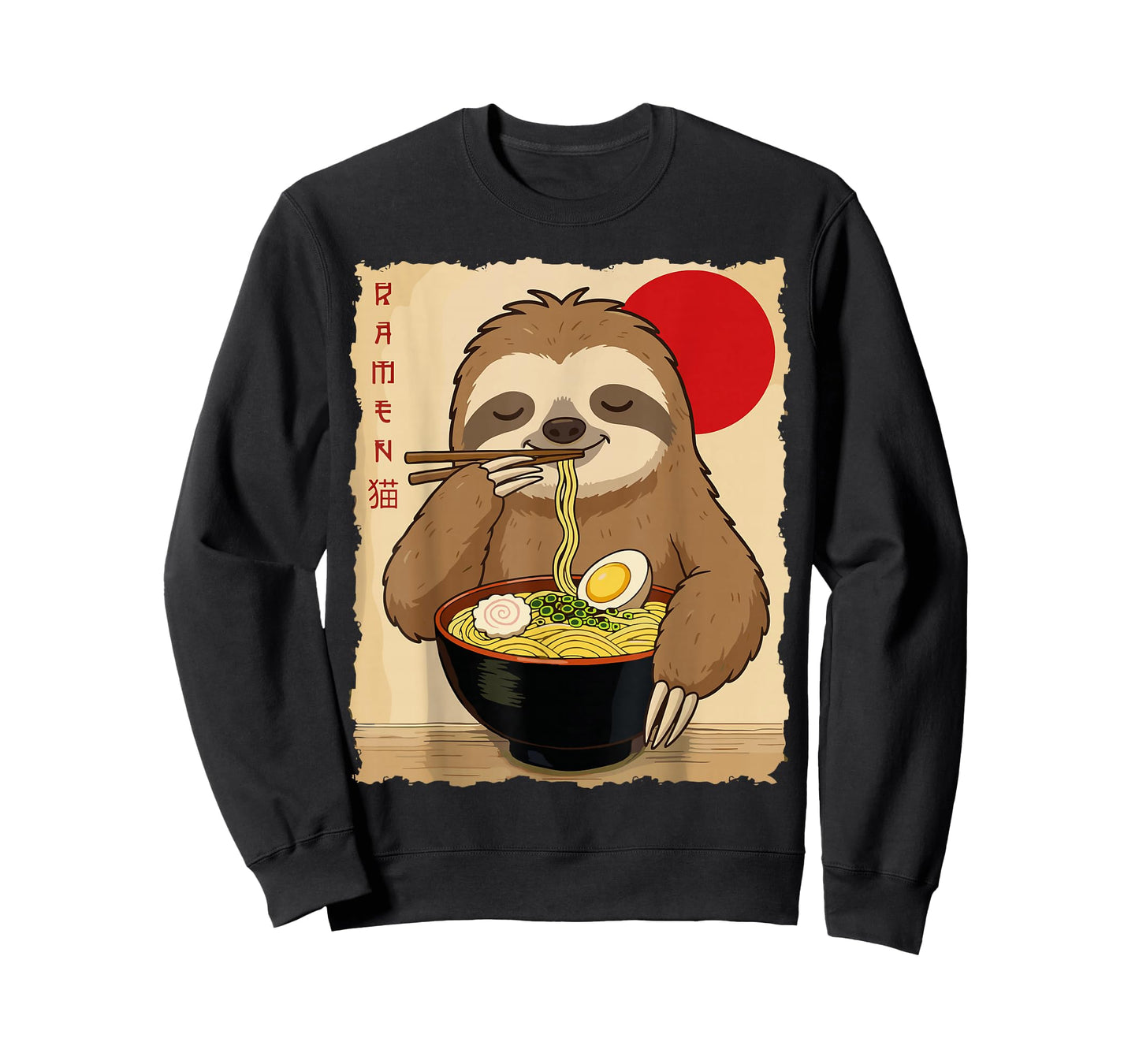 Funny Sloth Ramen Kawaii Anime Japanese Graphic Women Men T-Shirt