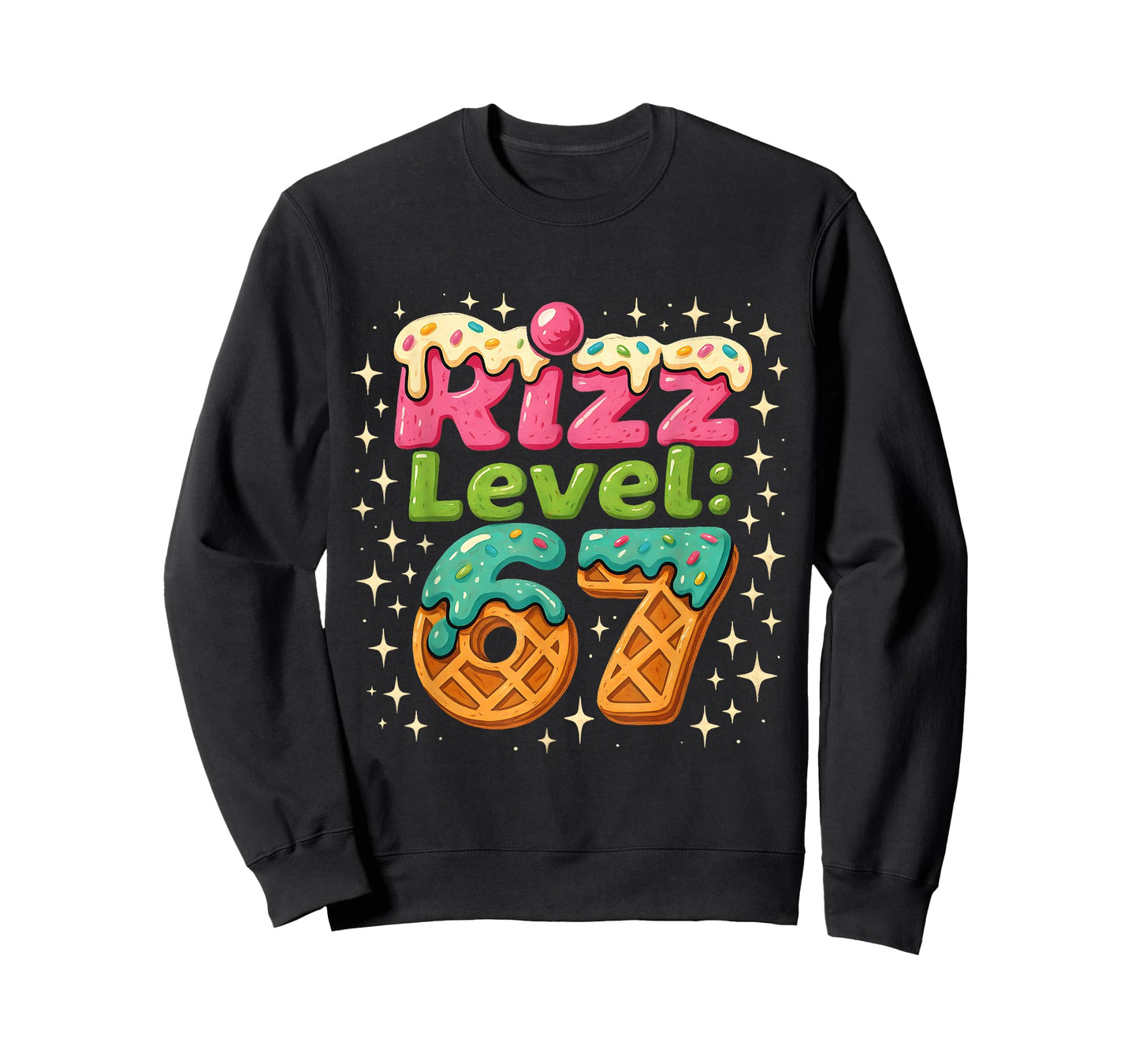 Rizz Level 67 - Funny Cool Waffle Style Gamer Tee T-Shirt